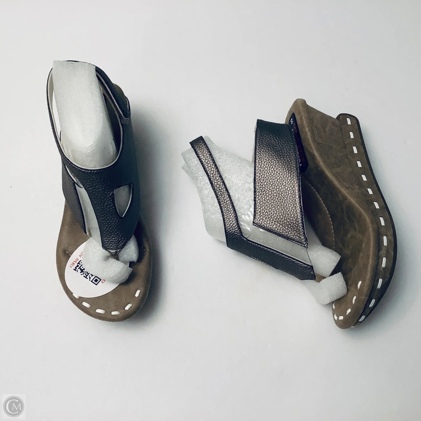 Sandals Heels Platform By Cme In Silver, Size: 8