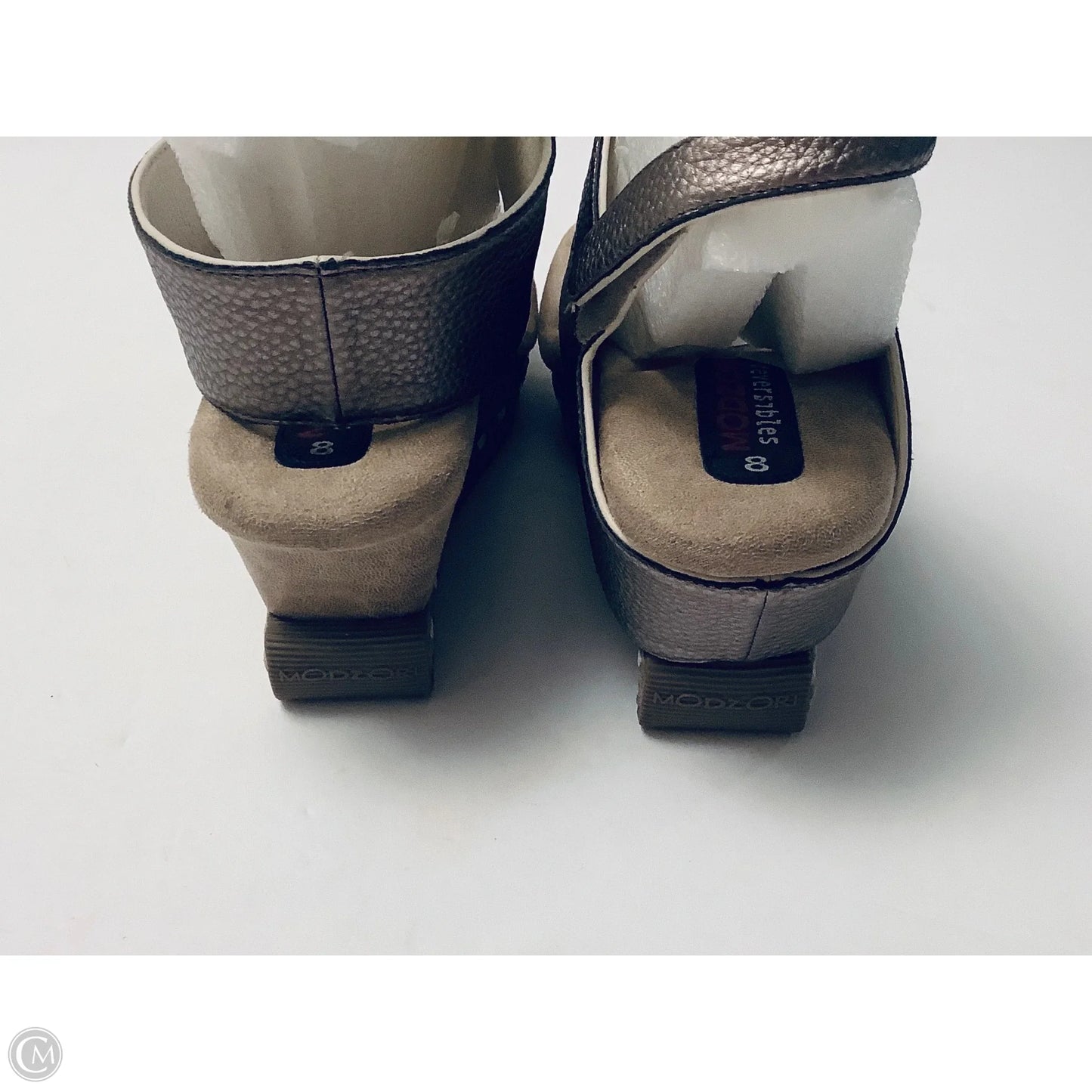 Sandals Heels Platform By Cme In Silver, Size: 8