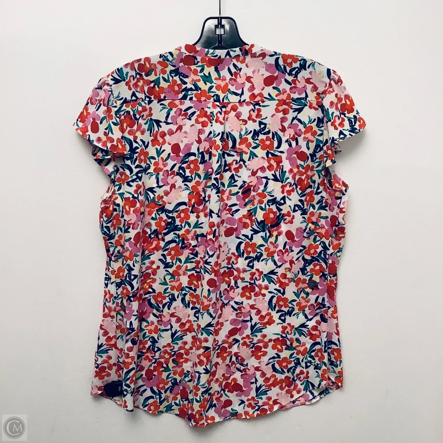 Top Short Sleeve By Simply Styled In Floral Print, Size: L