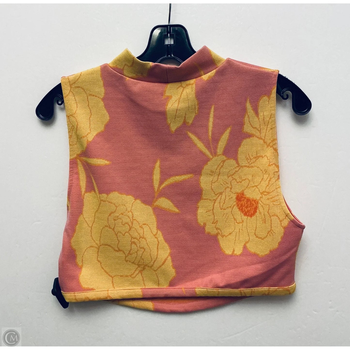 Top Sleeveless By Zara In Pink & Yellow, Size: L