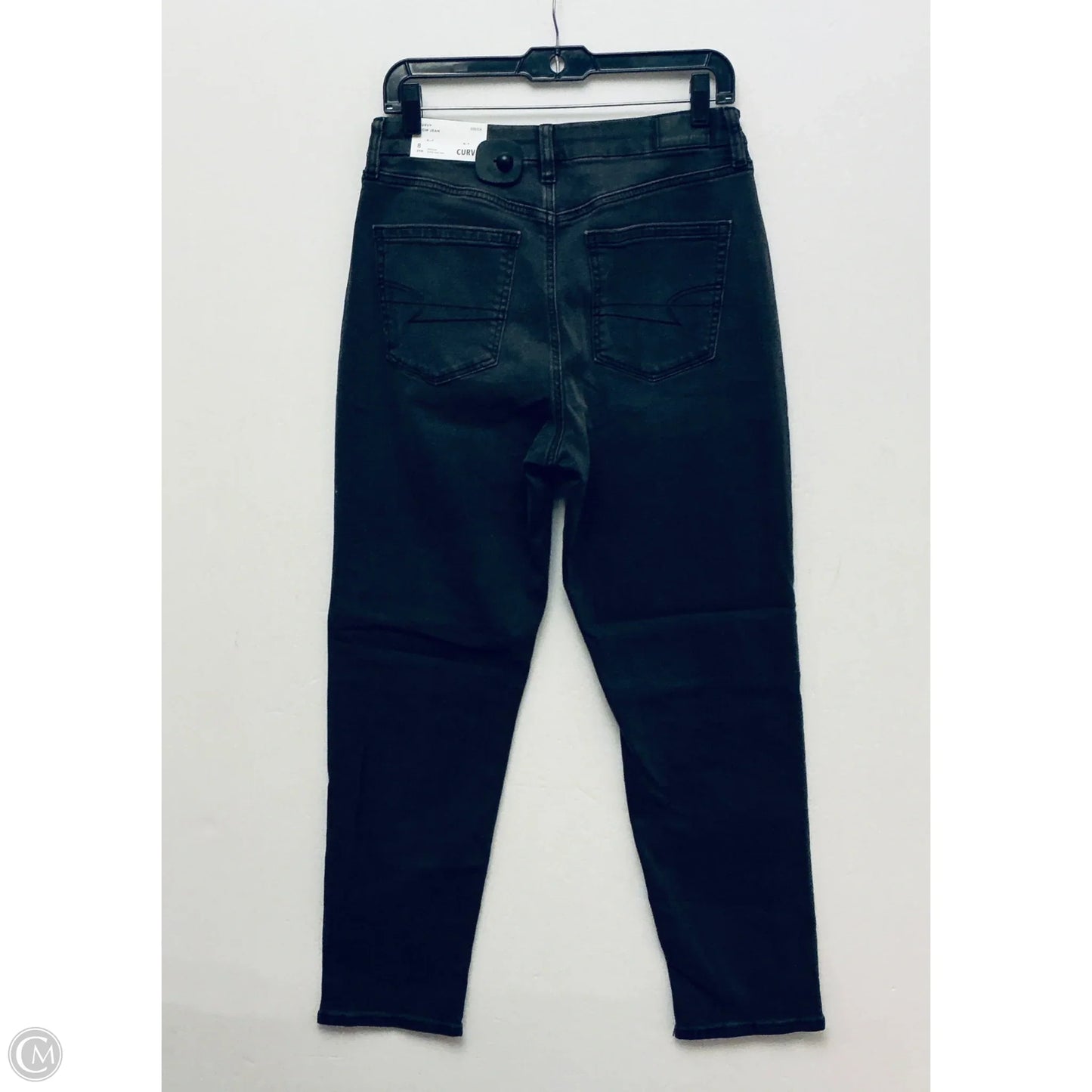 Jeans Boyfriend By American Eagle In Black Denim, Size: 8