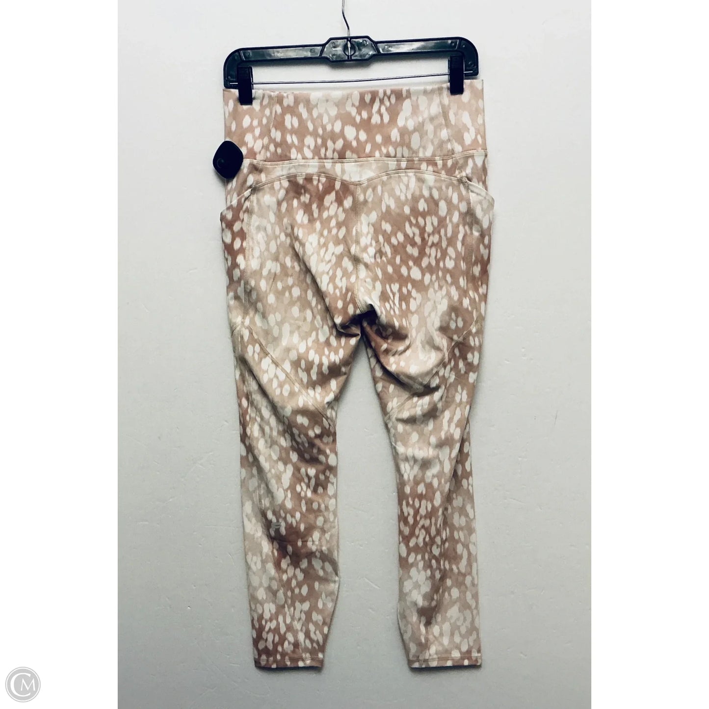Athletic Leggings By Fabletics In Tan & White, Size: L