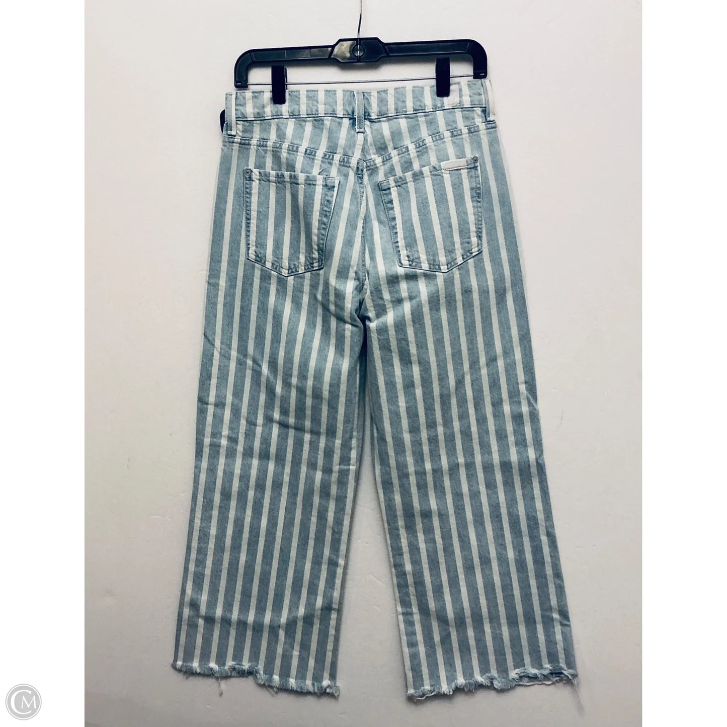Jeans Cropped By 7 For All Mankind In Striped Pattern, Size: 4