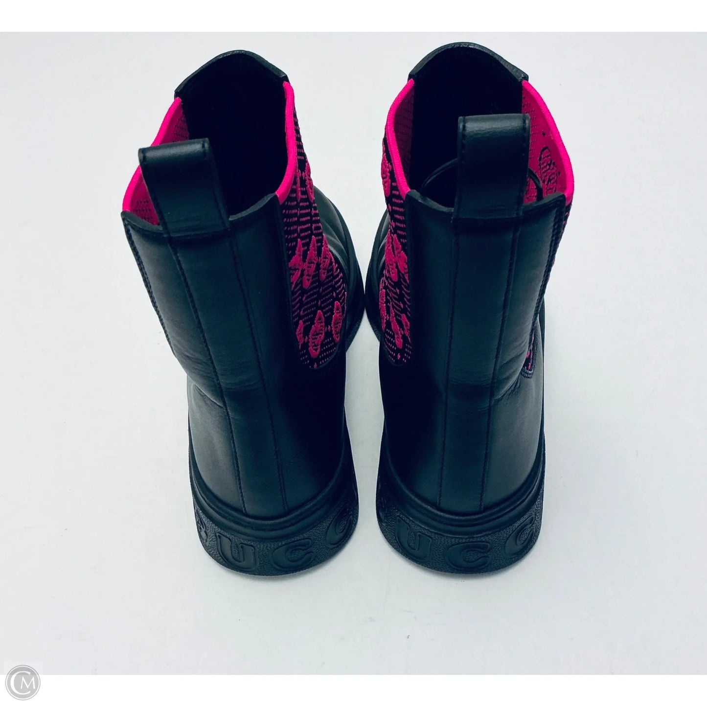 Boots Luxury Designer By Gucci In Black & Pink