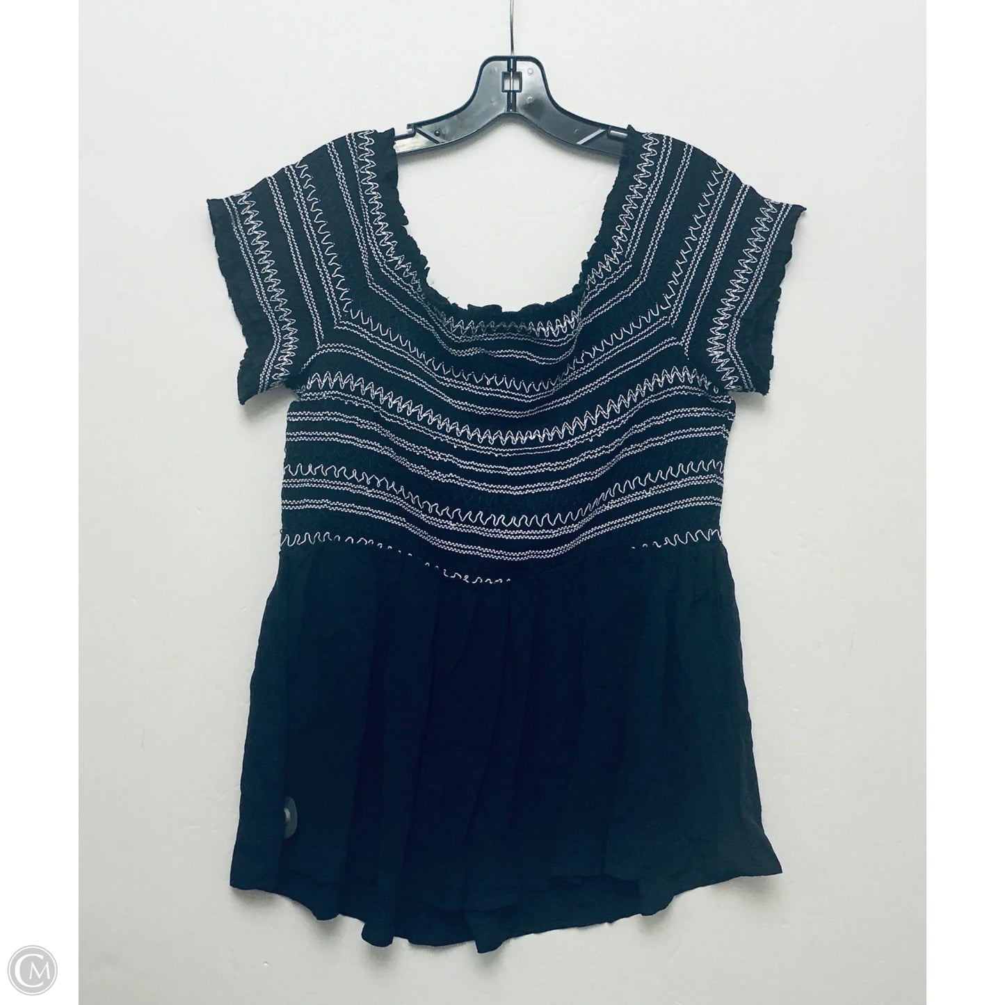 Top Short Sleeve By City Chic In Navy, Size: M