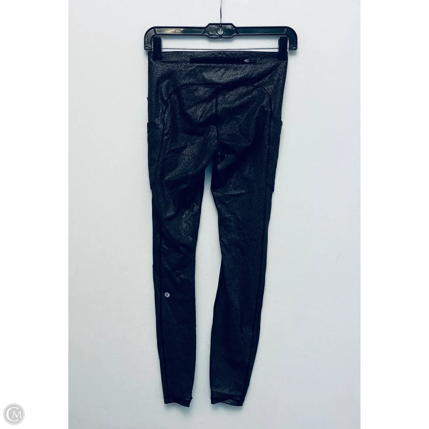 Athletic Leggings By Lululemon In Black & Silver, Size: 4