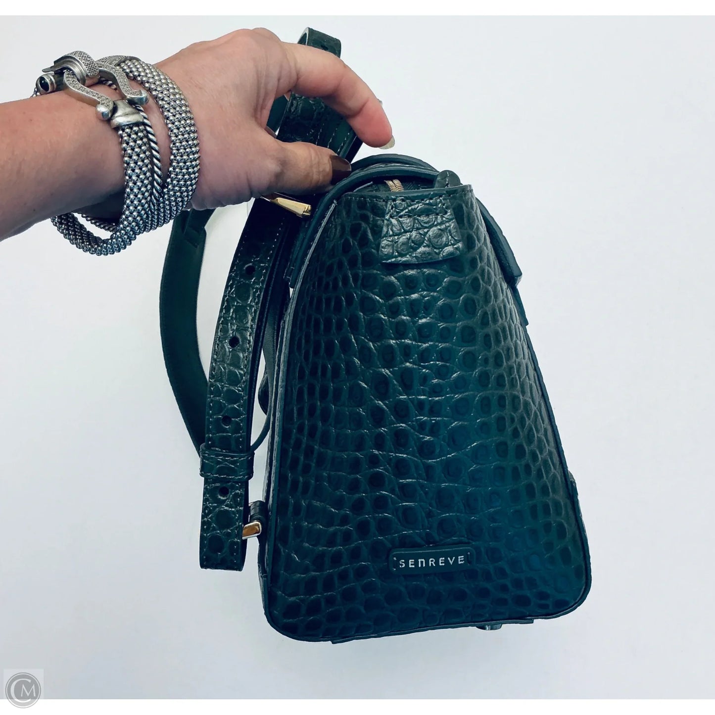 Handbag Leather By Cma, Size: Medium