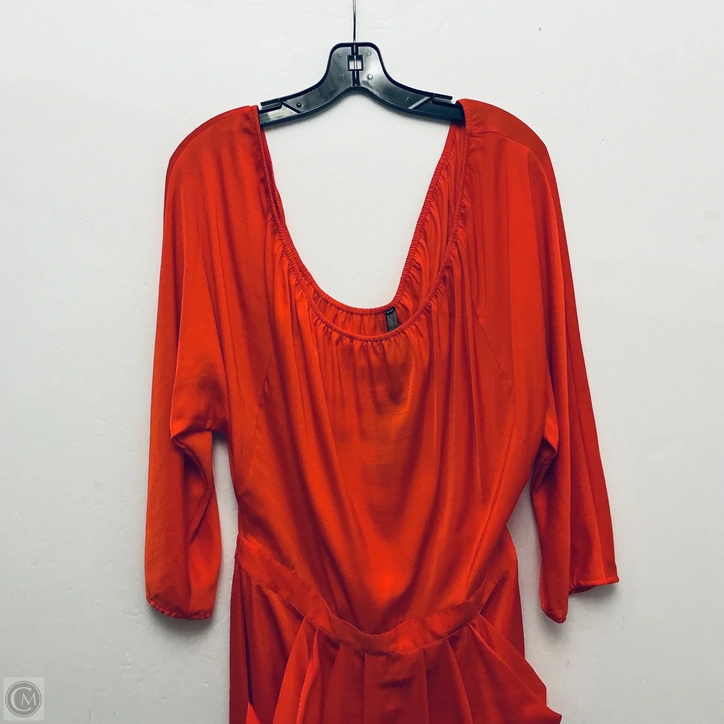 Dress Casual Midi By Bcbgmaxazria In Orange, Size: L