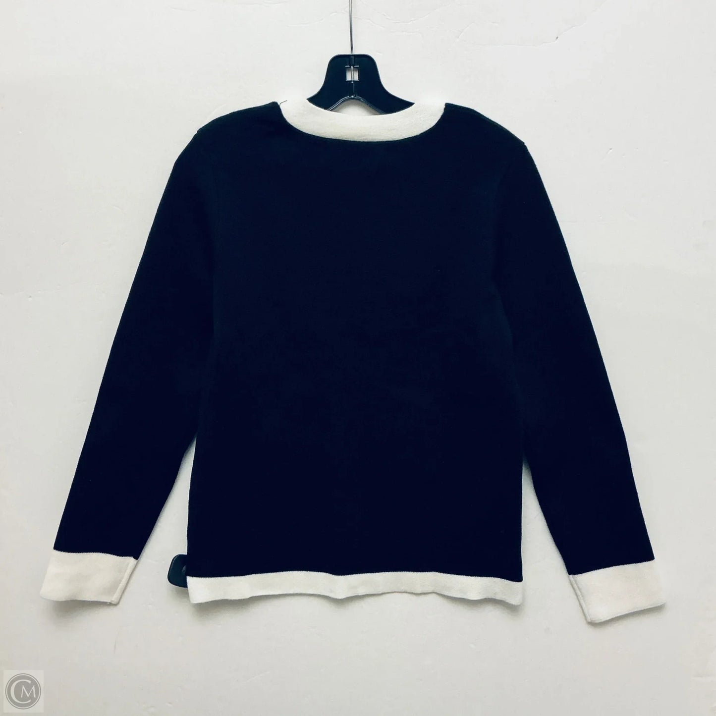 Sweater Cardigan By Clothes Mentor In Black & White, Size: M
