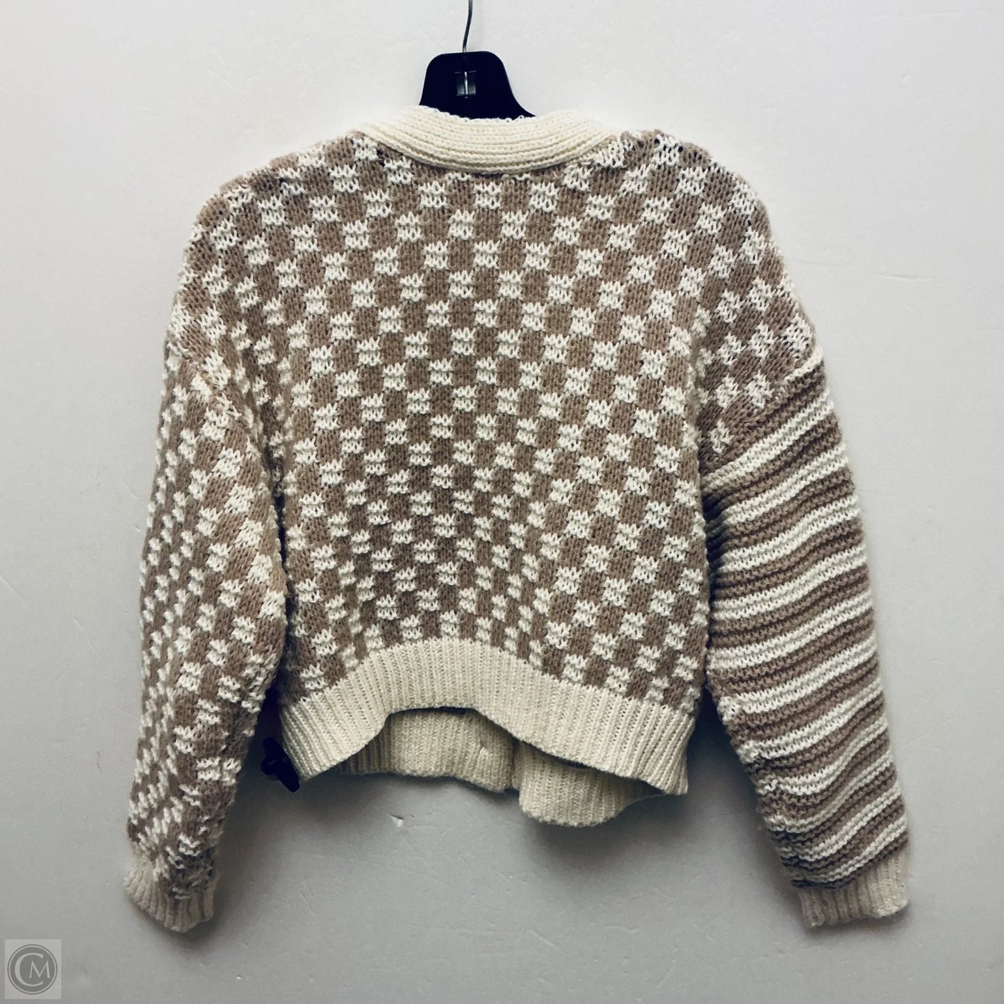 Sweater Cardigan By Clothes Mentor In Cream & Tan, Size: S