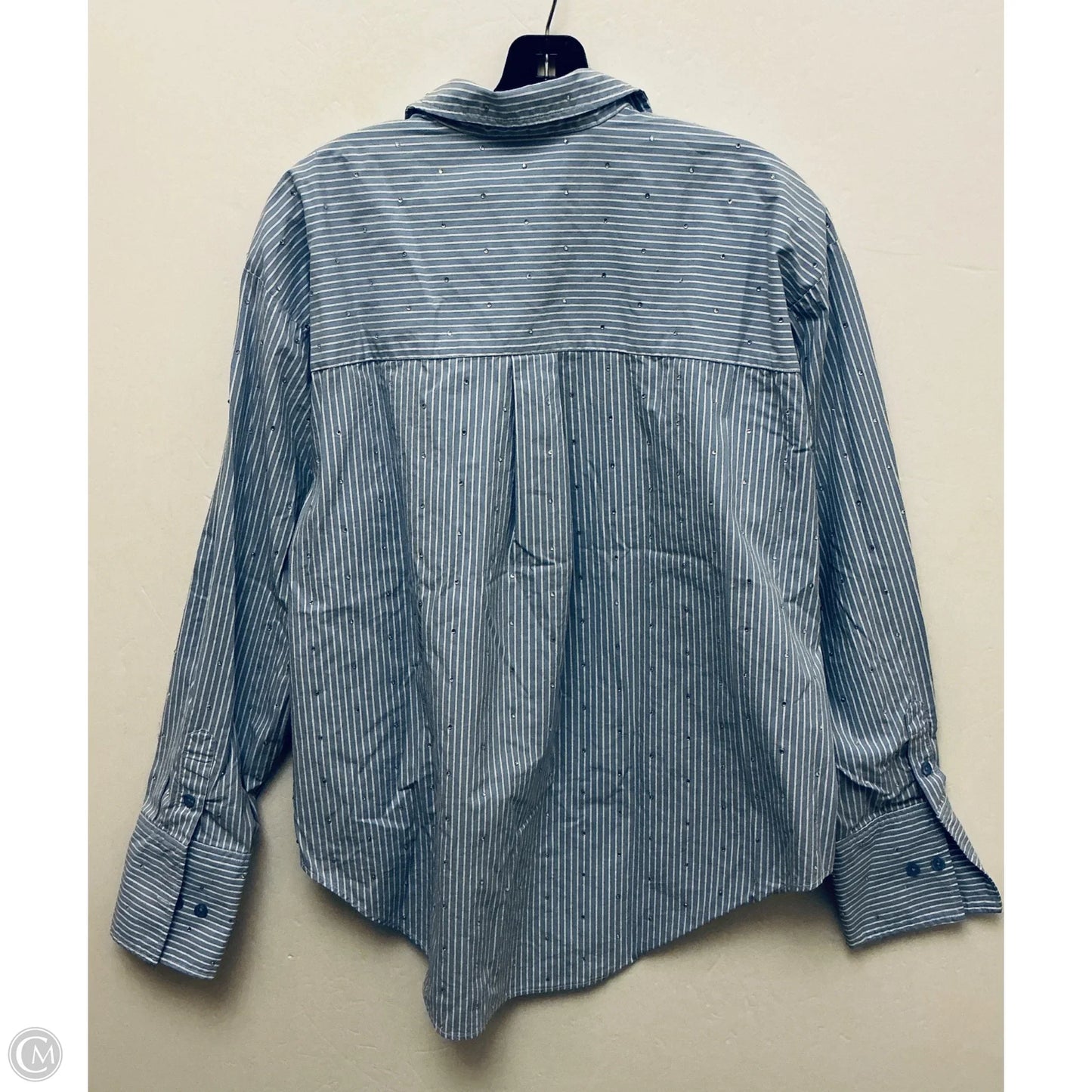 Top Long Sleeve By Good American In Striped Pattern, Size: L