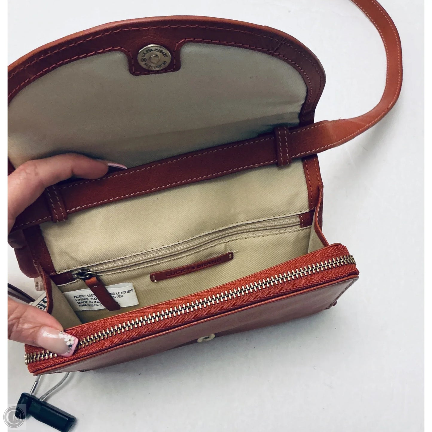 Crossbody Leather By Lucky Brand, Size: Small