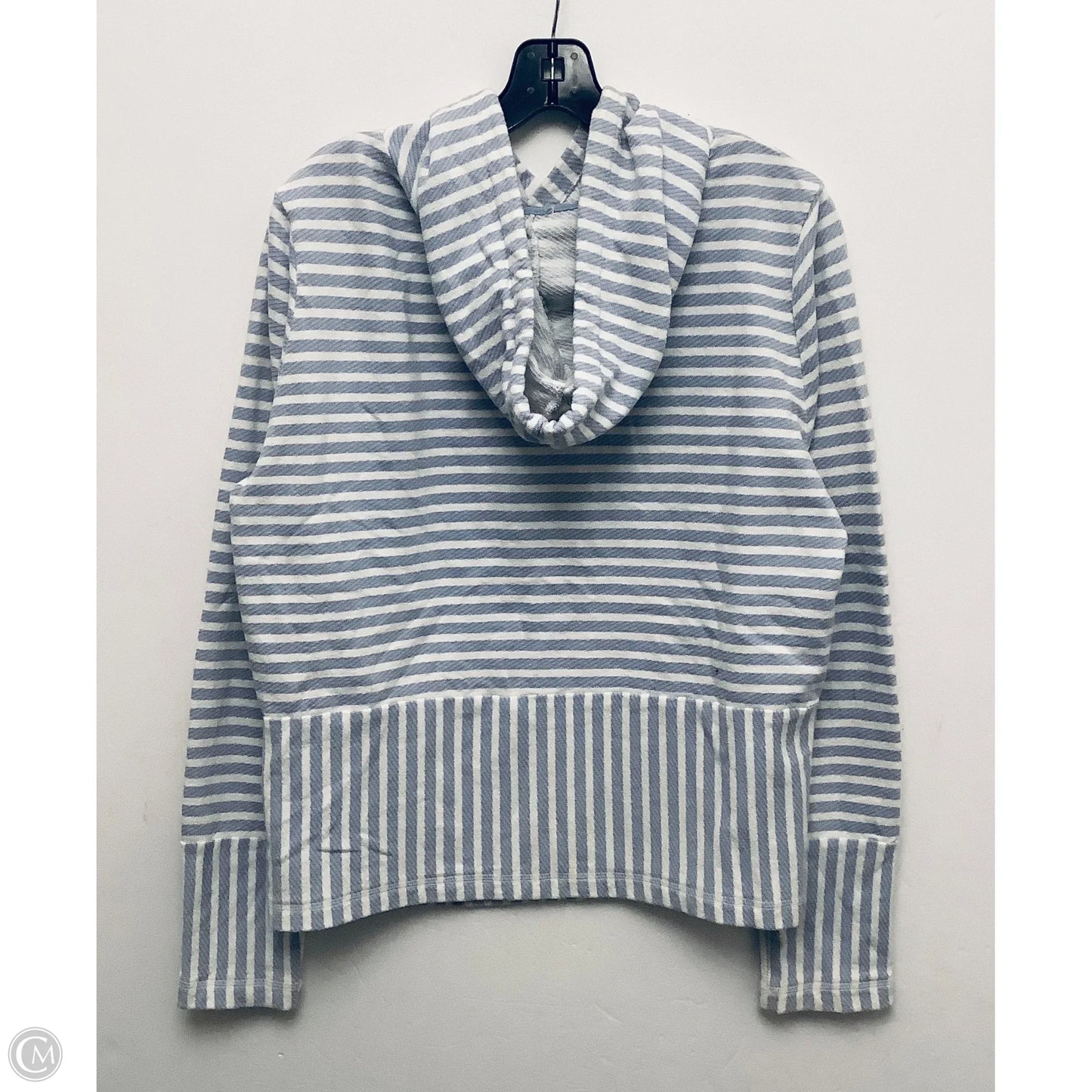 Sweatshirt Hoodie By Clothes Mentor In Blue & White, Size: M