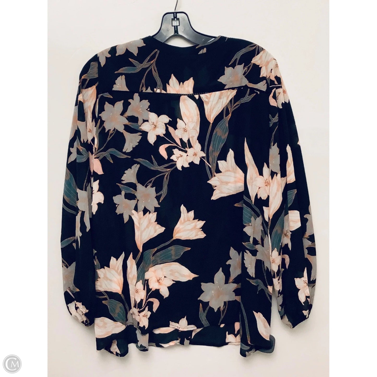 Top Long Sleeve By Dolan Left Coast In Black, Size: 1x