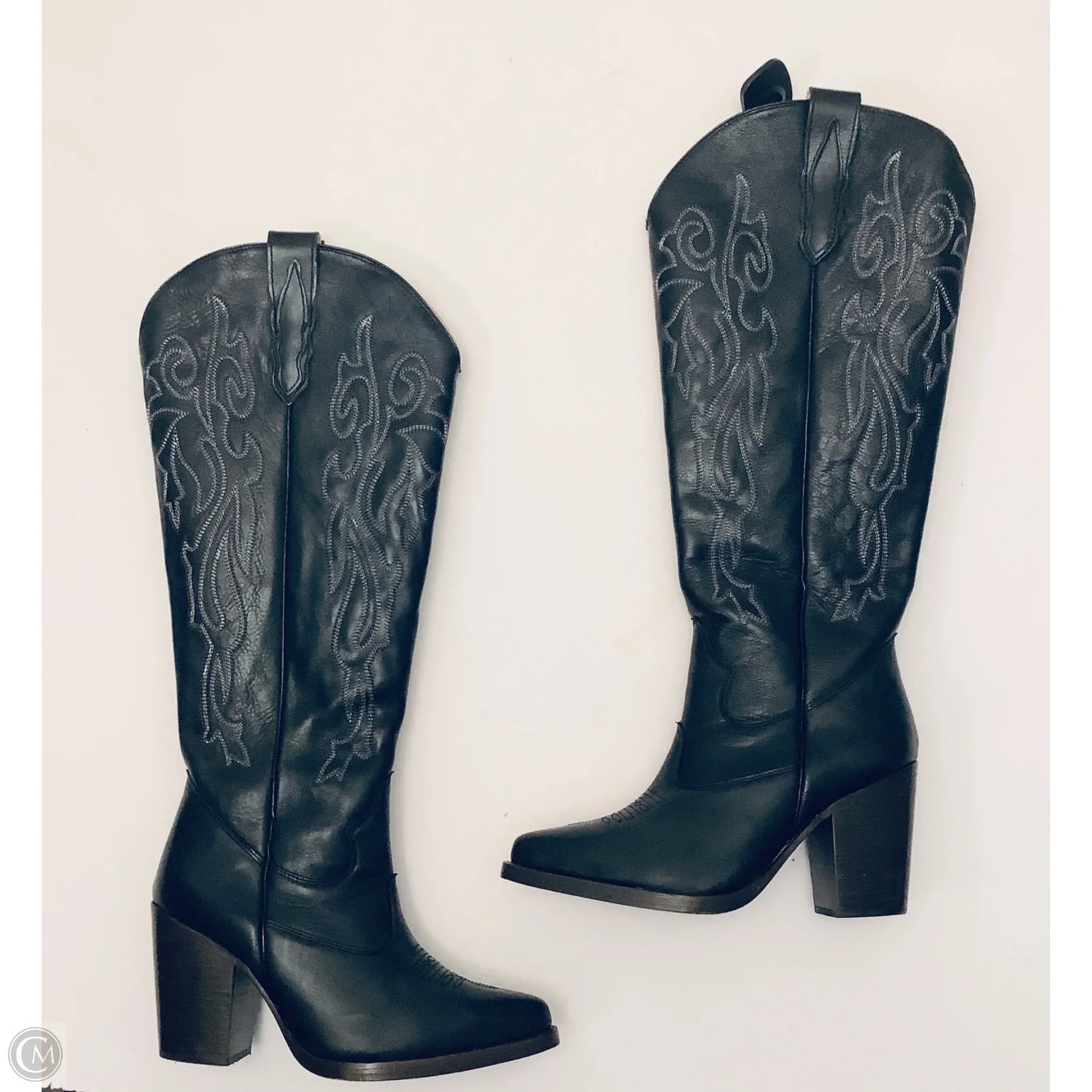 Boots Knee Heels By Cmc In Black, Size: 11