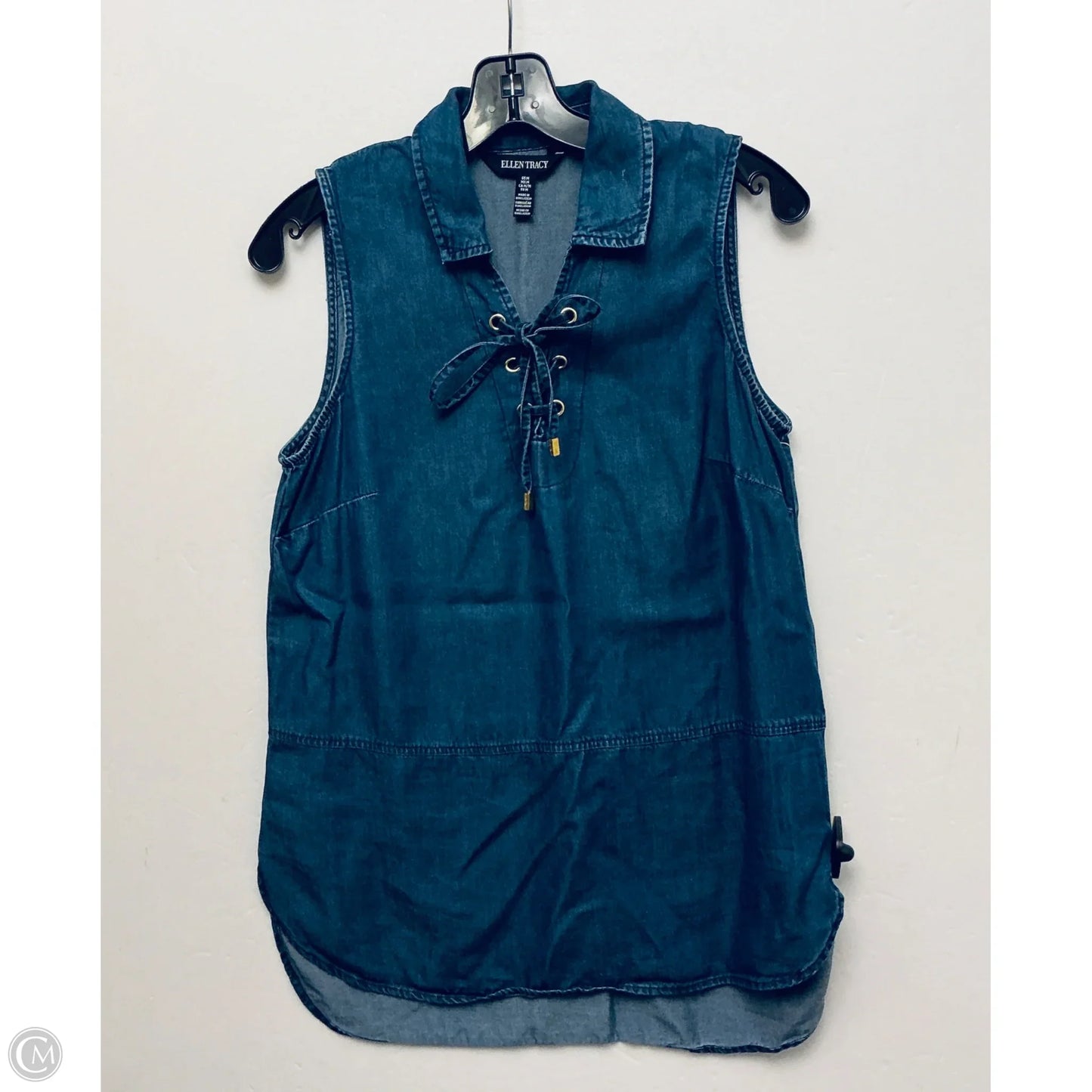 Top Sleeveless By Ellen Tracy In Blue, Size: M