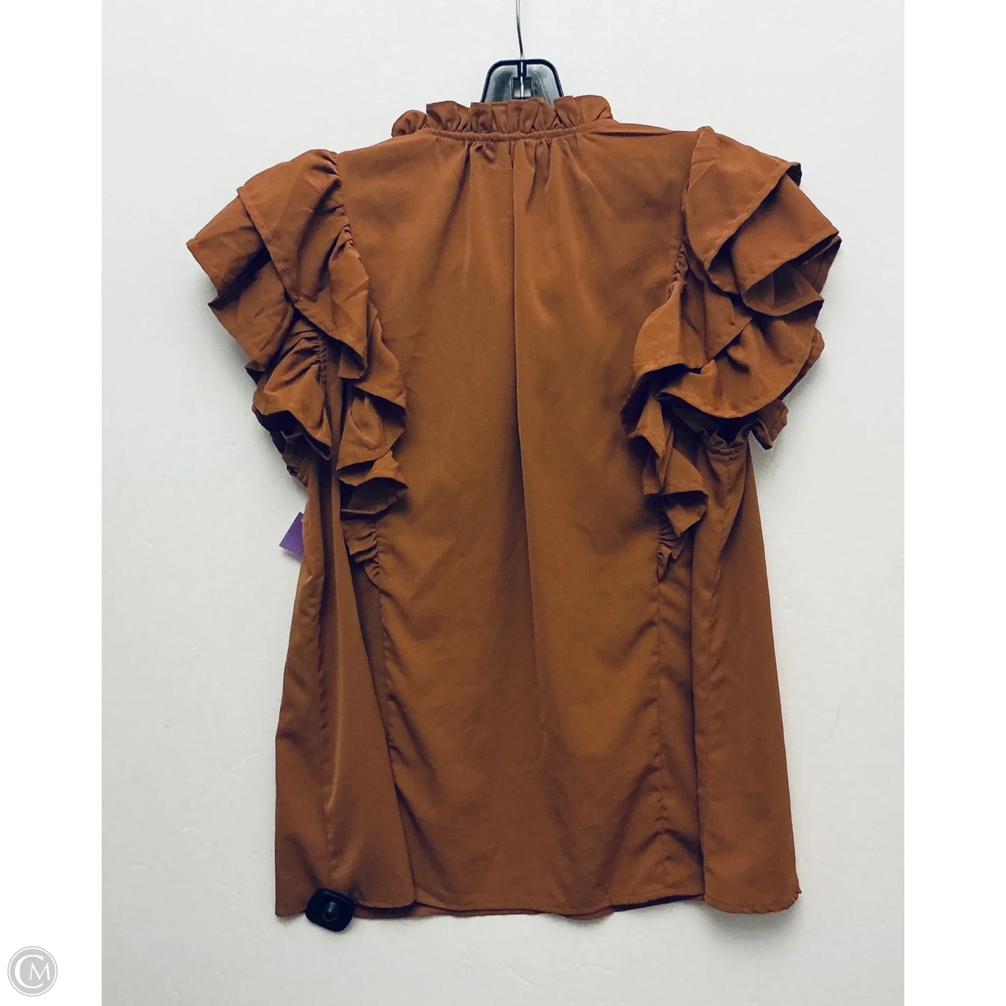 Top Short Sleeve By Entro In Brown, Size: M