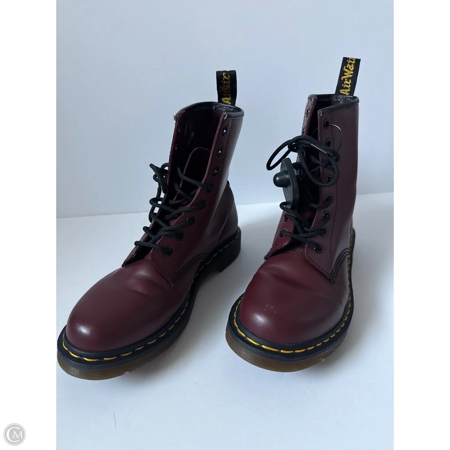 Boots Combat By Dr Martens In Maroon, Size: 9