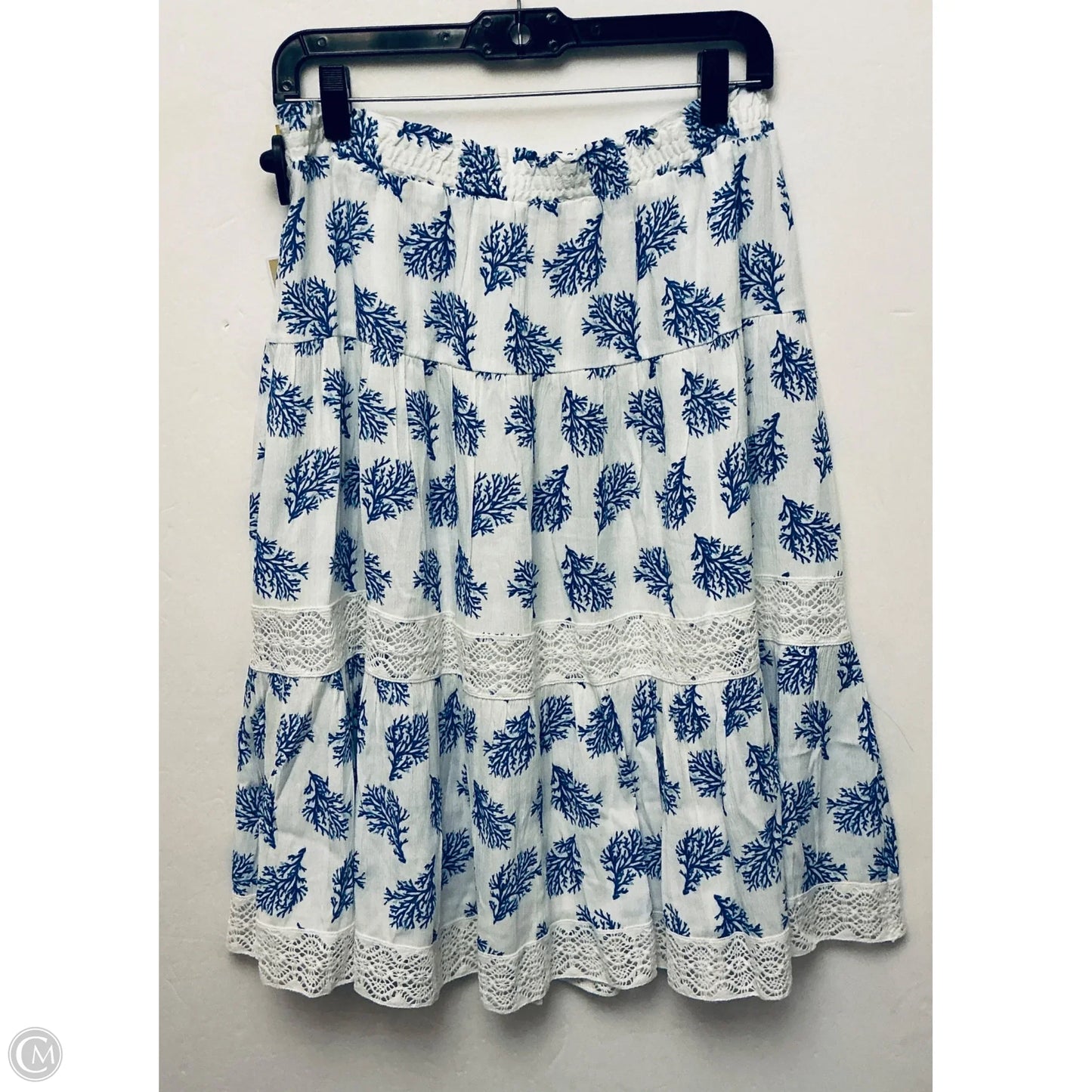 Skirt Designer By Michael Kors In Blue & White, Size: Mp