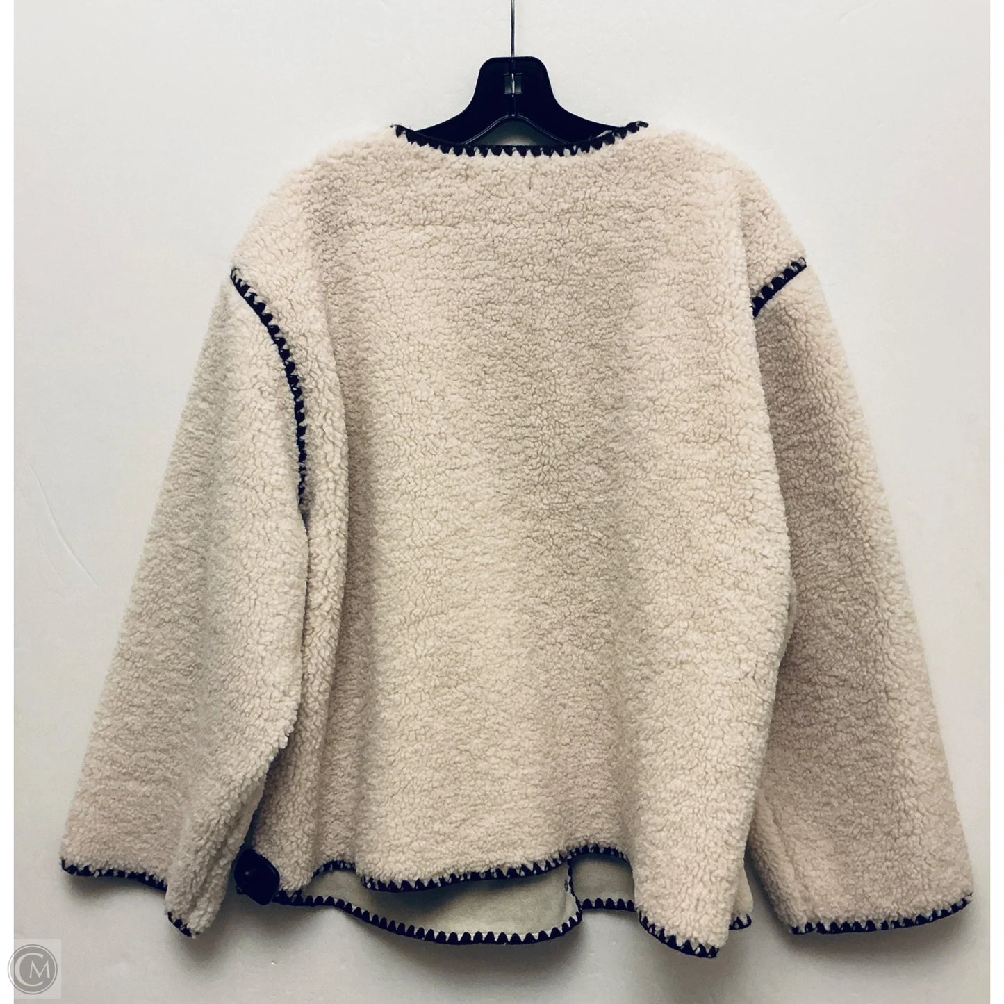 Jacket Faux Fur & Sherpa By Skies Are Blue In Cream, Size: 3x