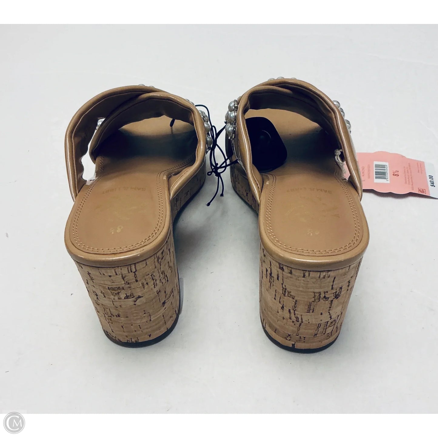 Sandals Heels Block By Sam And Libby In Tan, Size: 8.5