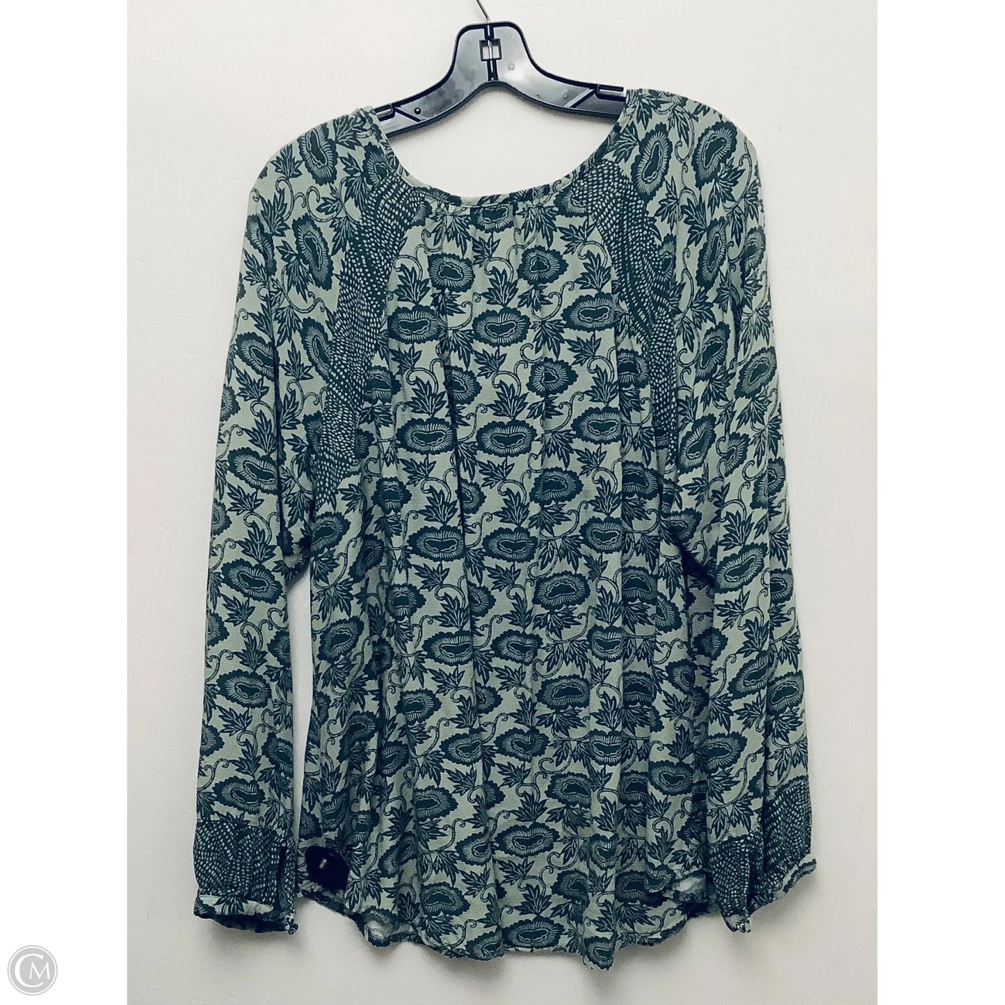 Top Long Sleeve By Knox Rose In Green, Size: L