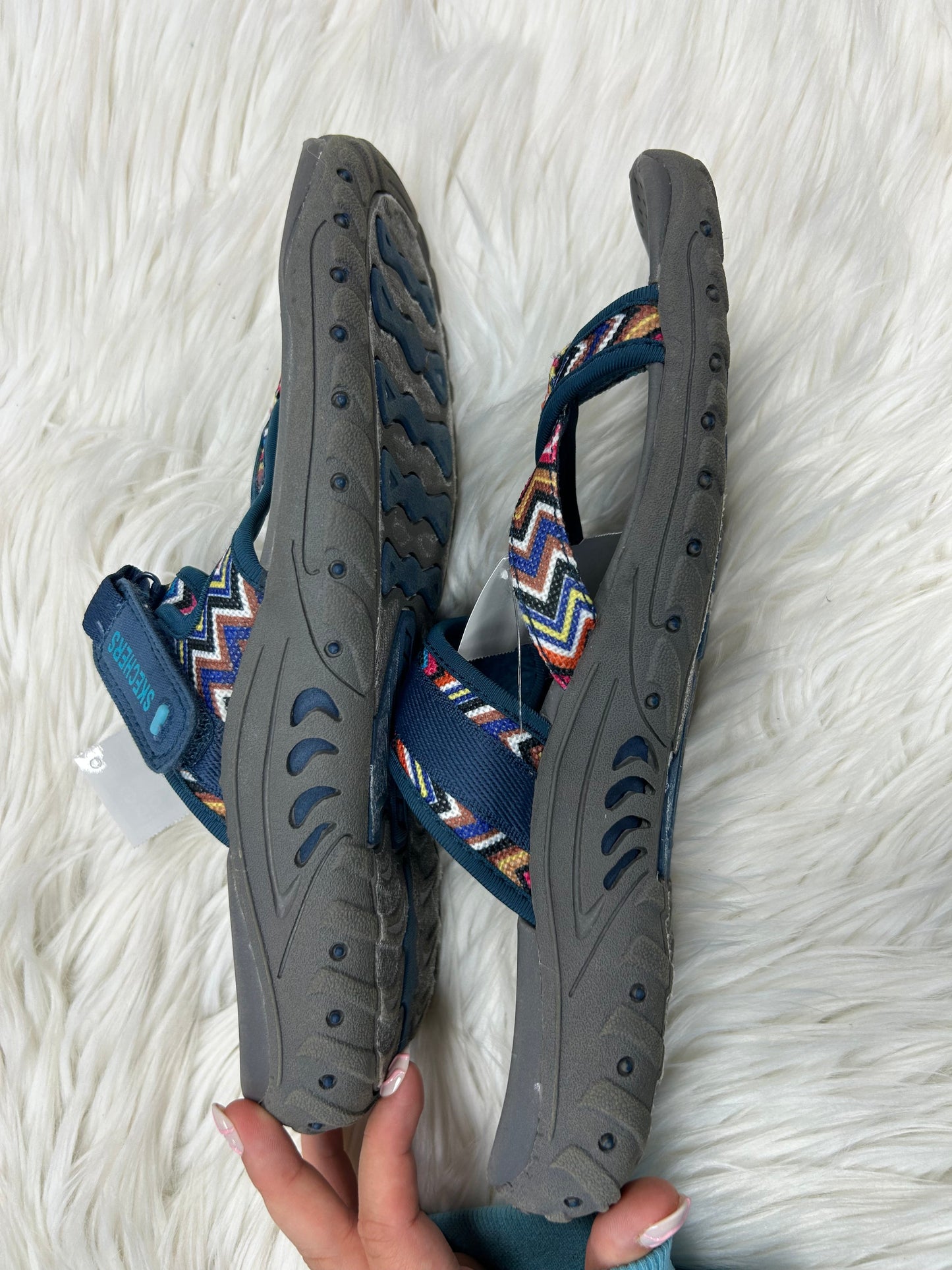 Sandals Flats By Skechers In Blue, Size:10