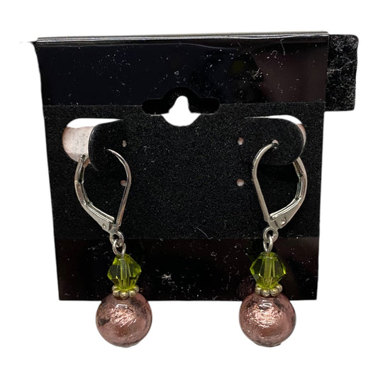 Earrings Dangle/Drop By Cme In Green & Pink