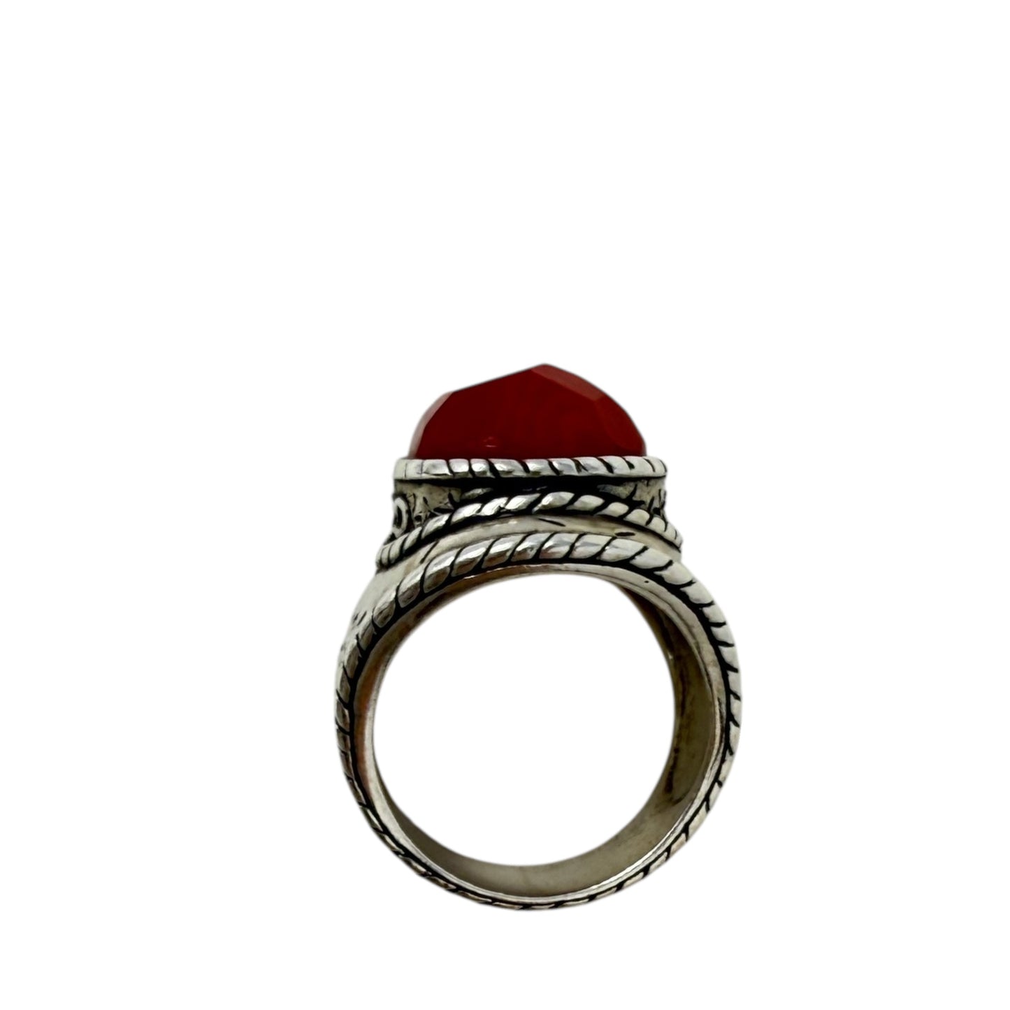 The Samba Ring In Sterling Silver & Red Coral By Silpada, Size: 9