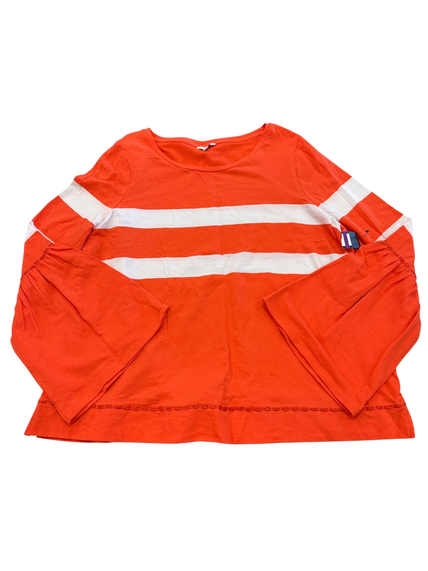 Top Ls By Crown And Ivy In Orange & White, Size:Xxl