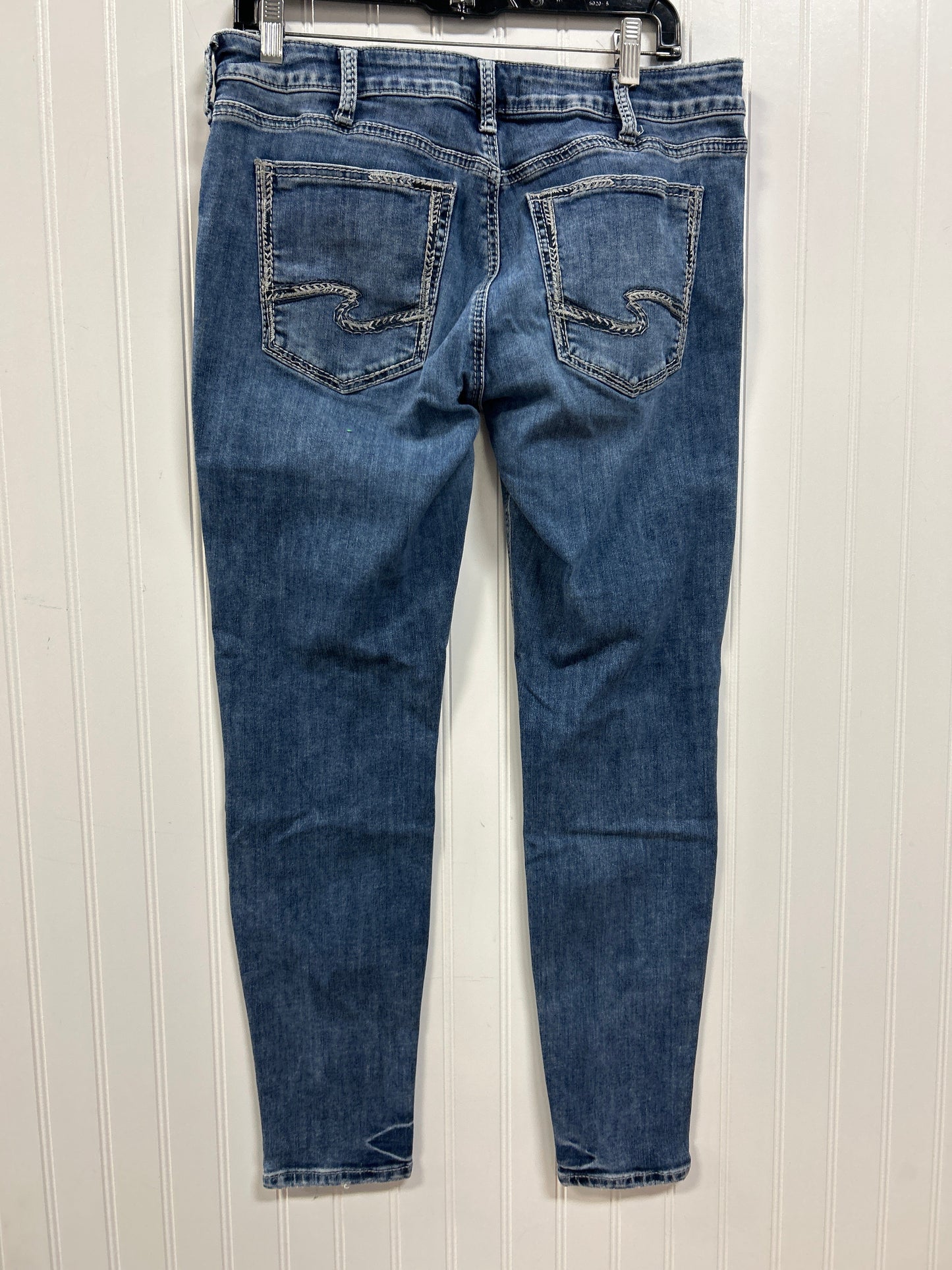 Jeans Skinny By Silver In Blue Denim, Size:12