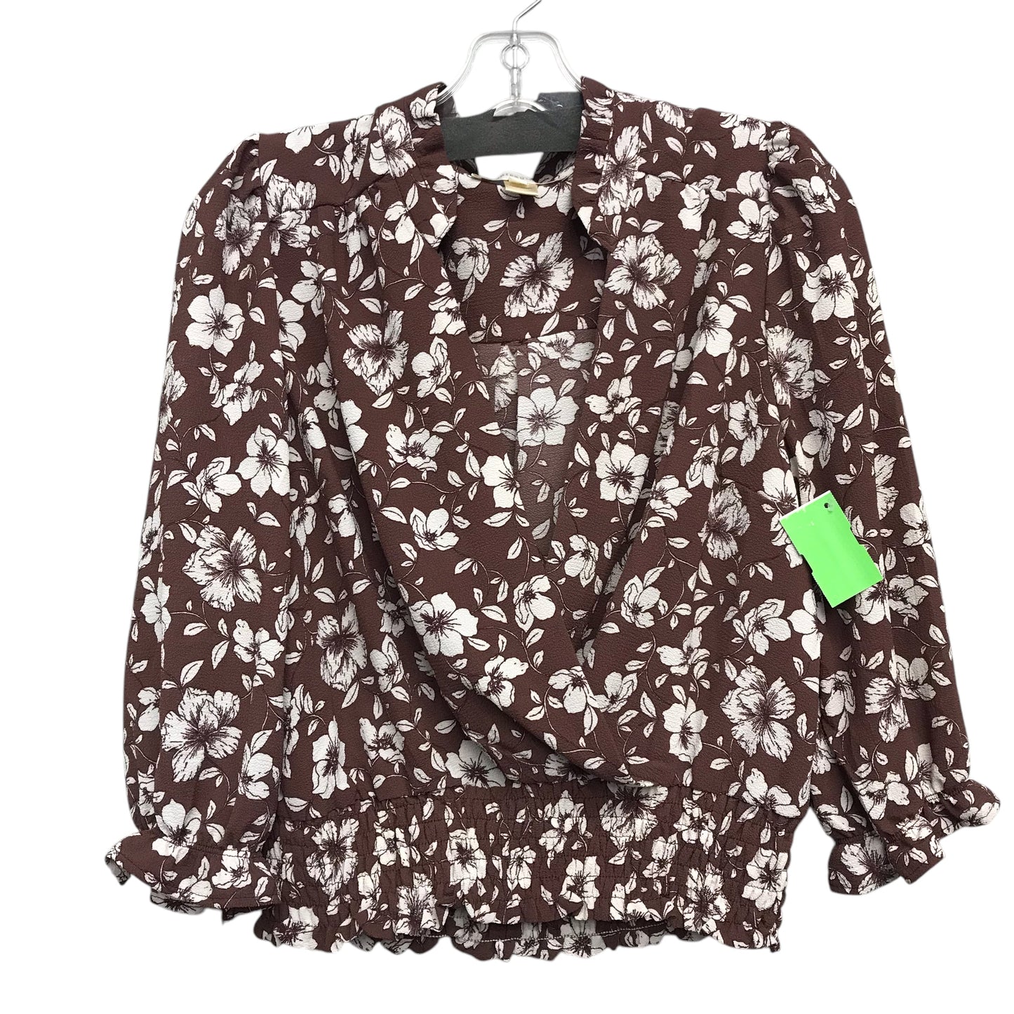 Top Ls By Monteau In Floral Print, Size:Xl