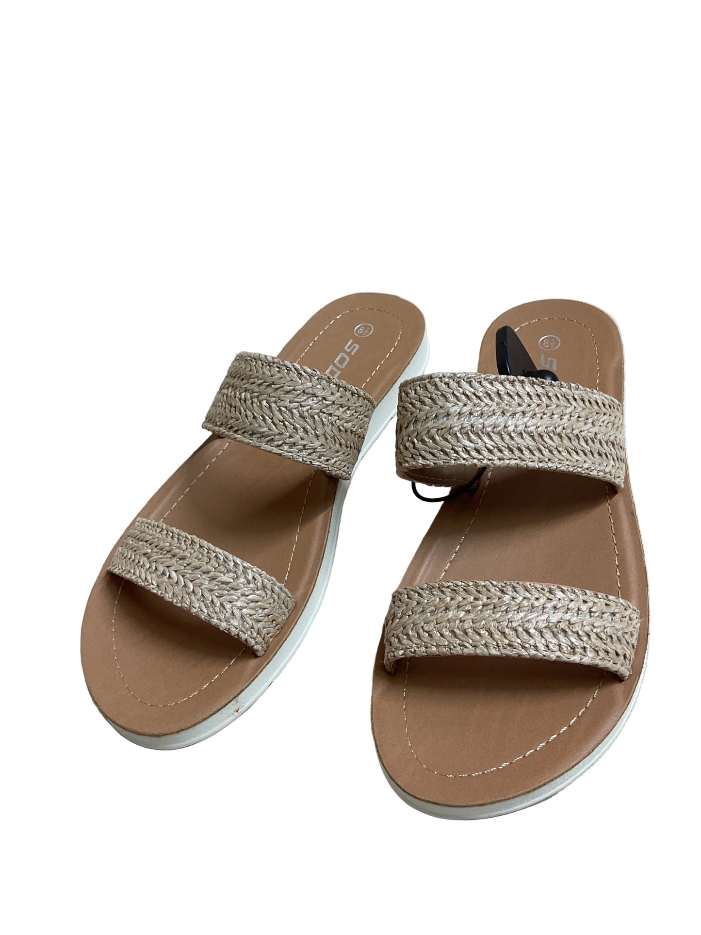 Sandals Flats By Soda In Tan, Size:8.5