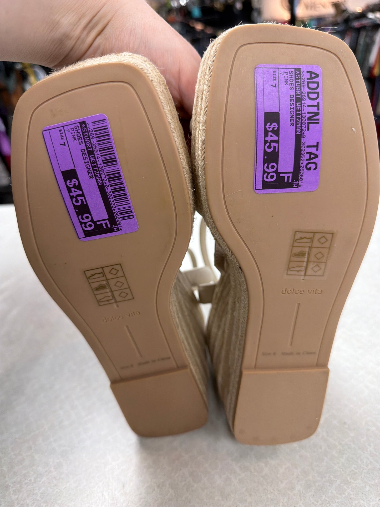 Sandals Heels Wedge By Dolce Vita In Cream, Size:8