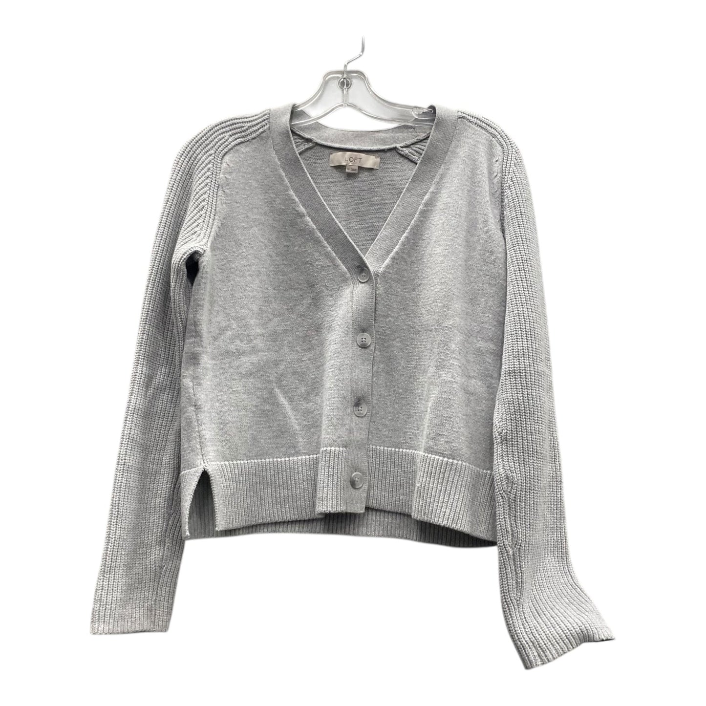 Sweater Cardigan By Loft In Grey, Size:Xs