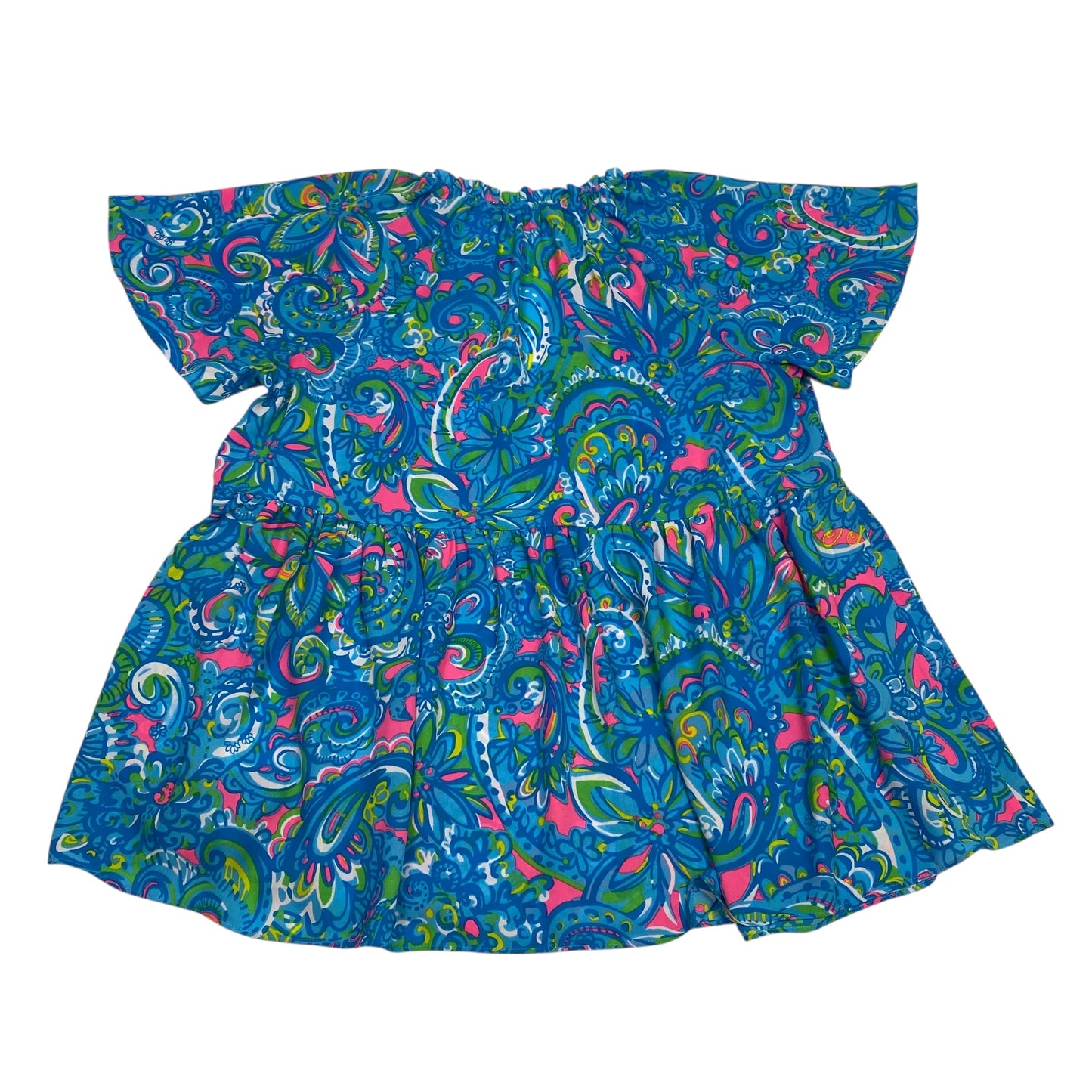 Top Ss Designer By Lilly Pulitzer In Blue & Pink, Size:S