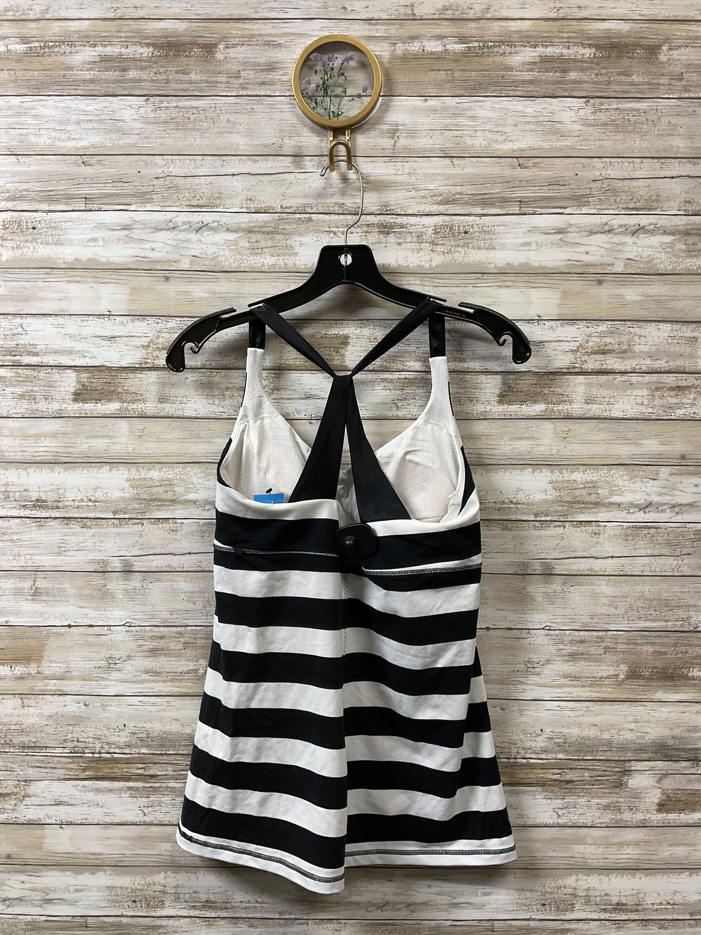 Athletic Tank Top By Lululemon In Black & White, Size:10