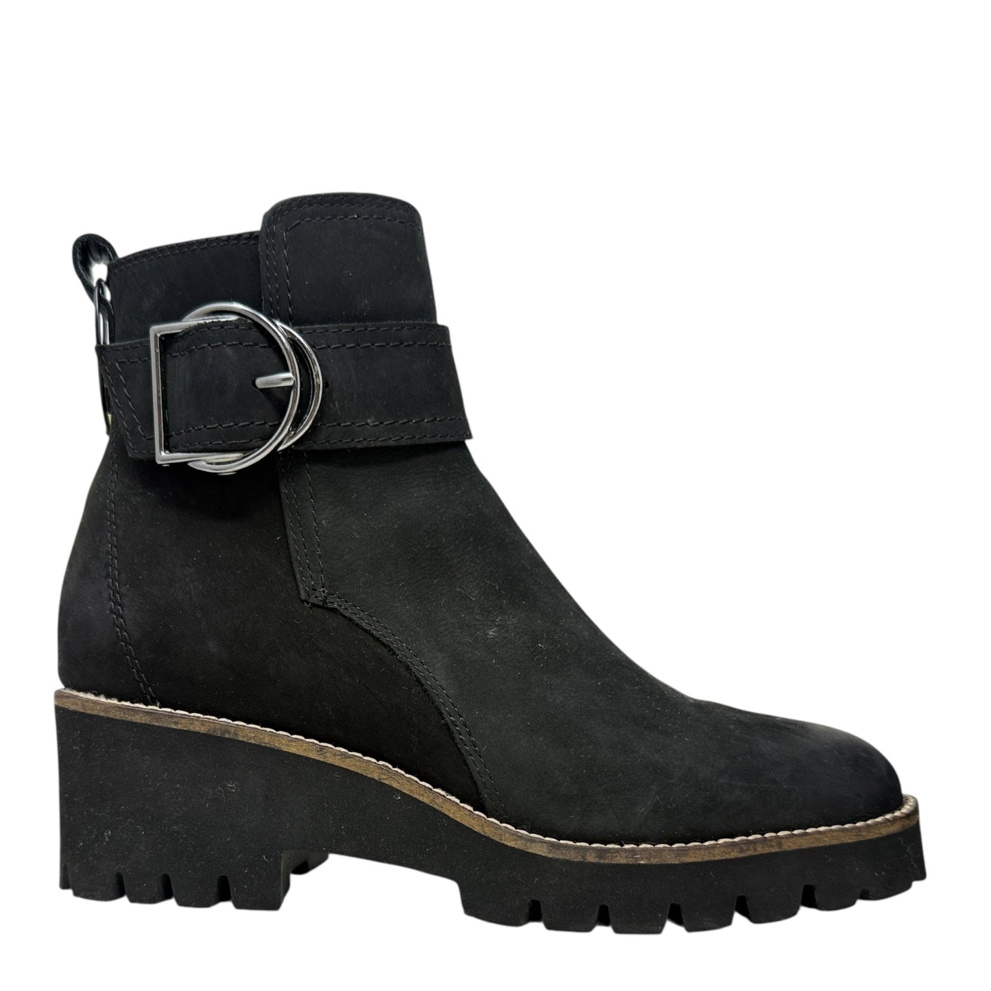 Dagger Waterproof Nubuck Leather D-Ring Hardware Detail Booties By Blondo In Black, Size: 8