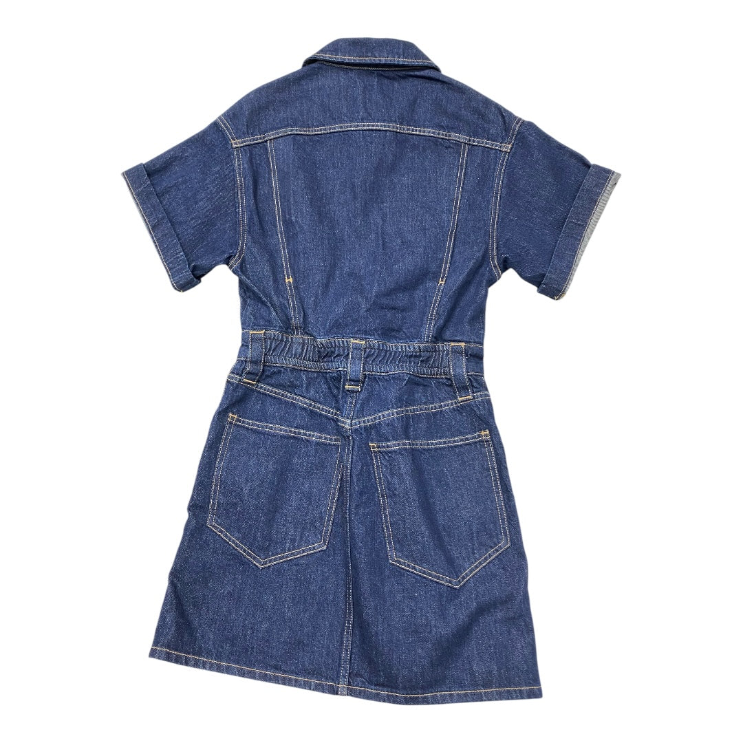 Dress Party Midi By Frame In Blue Denim, Size:Sp