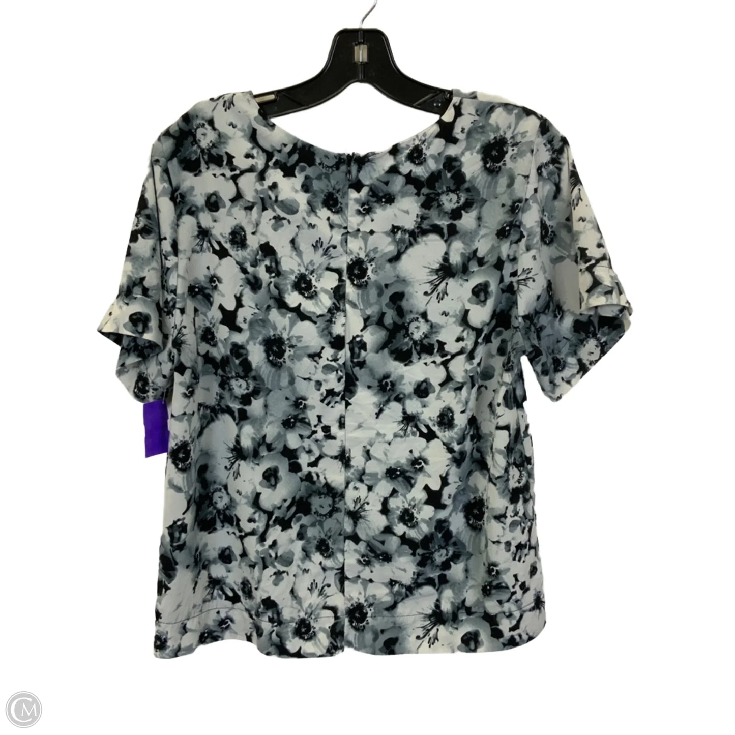 Top Short Sleeve By Miami In Black & Grey, Size: M