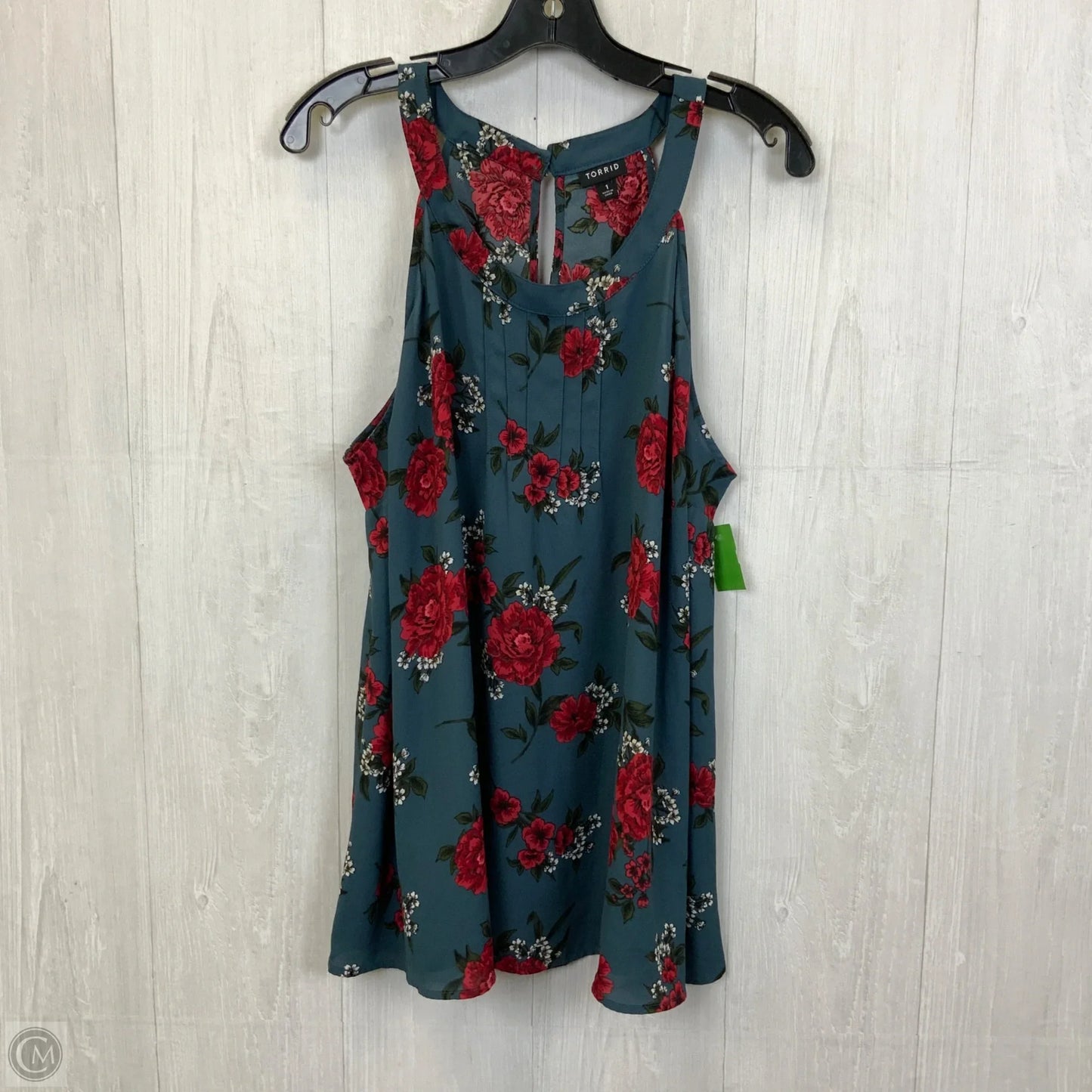 Top Sleeveless By Torrid In Blue & Red, Size: 1x