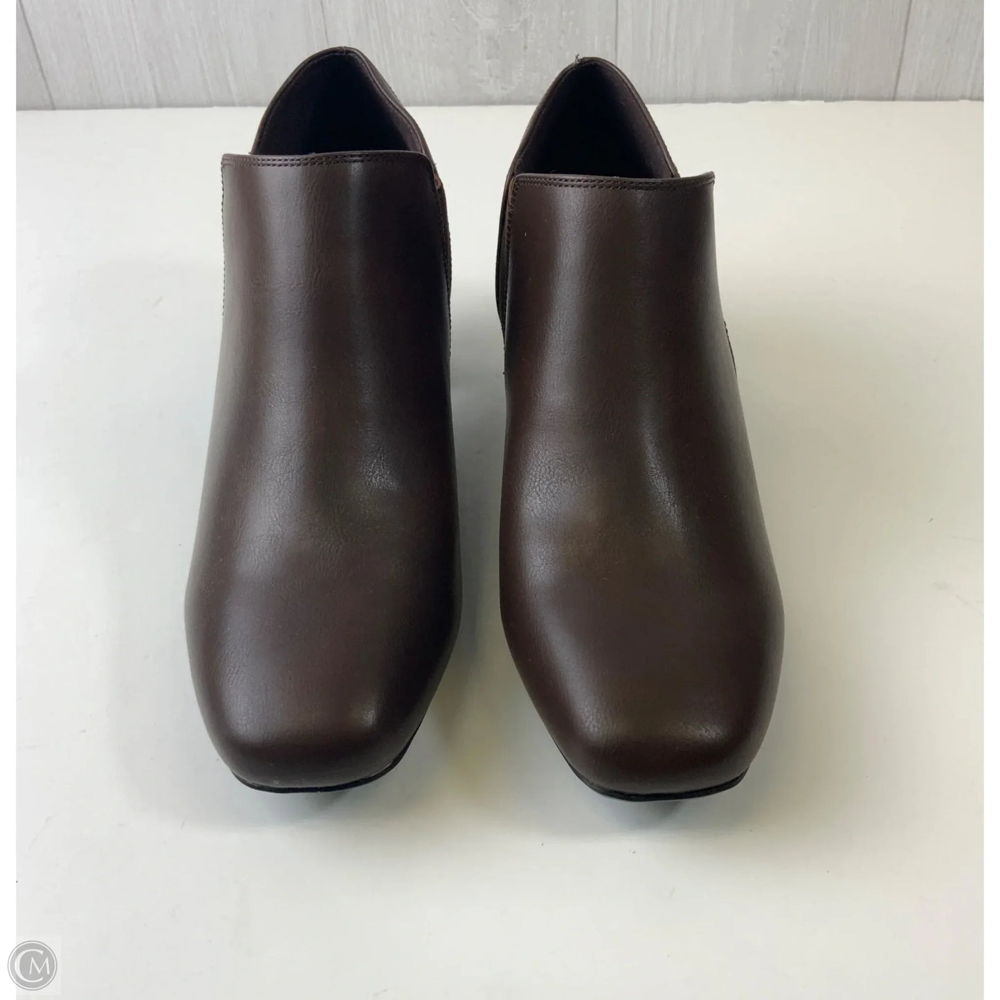 Boots Ankle Heels By East 5th In Brown, Size: 9.5