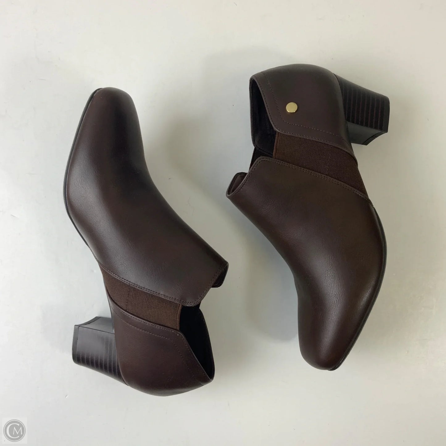 Boots Ankle Heels By East 5th In Brown, Size: 9.5