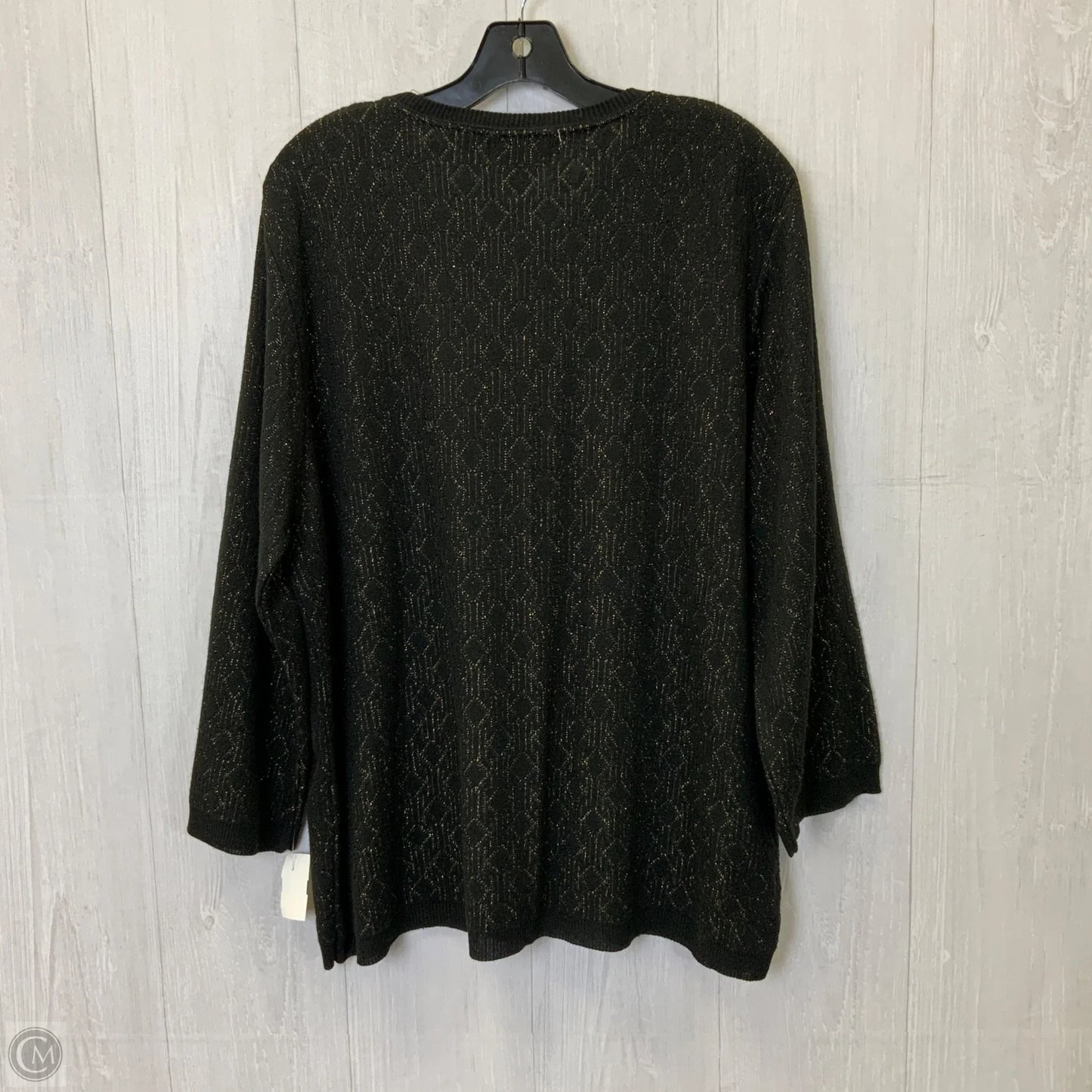 Sweater By Alfred Dunner In Black & Gold, Size: 3x