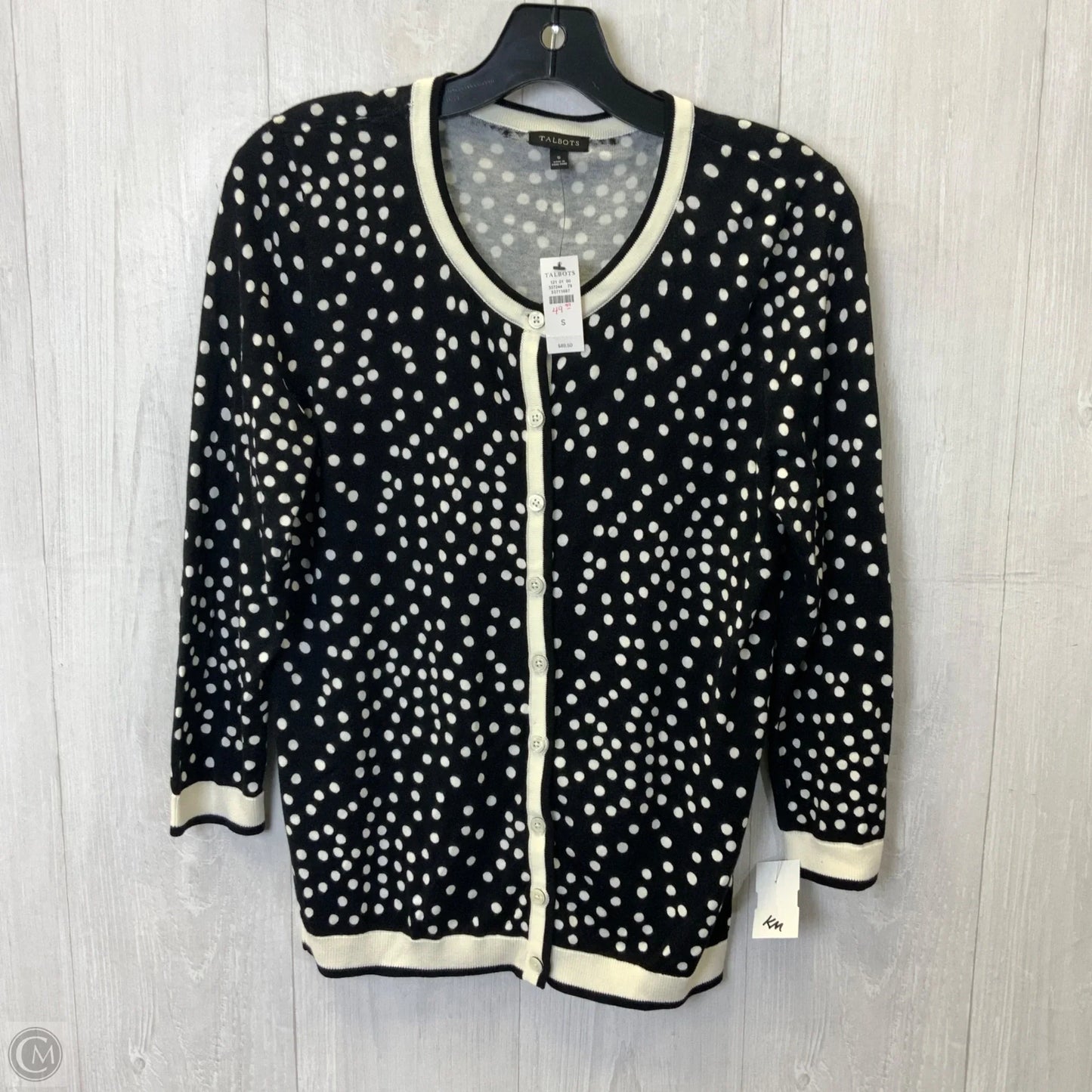 Cardigan By Talbots In Black & White, Size: S