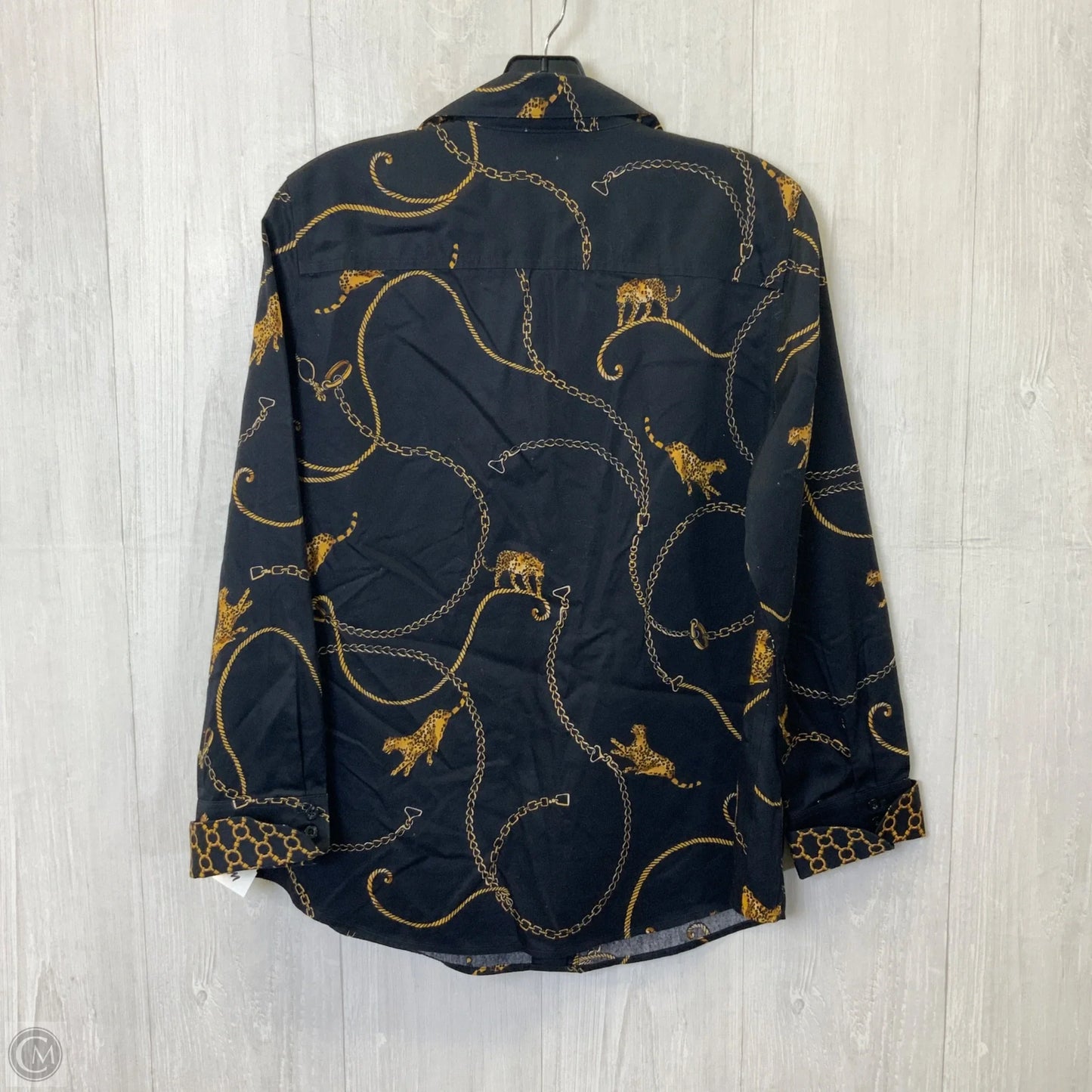 Blouse Long Sleeve By Chicos In Black & Yellow, Size: S