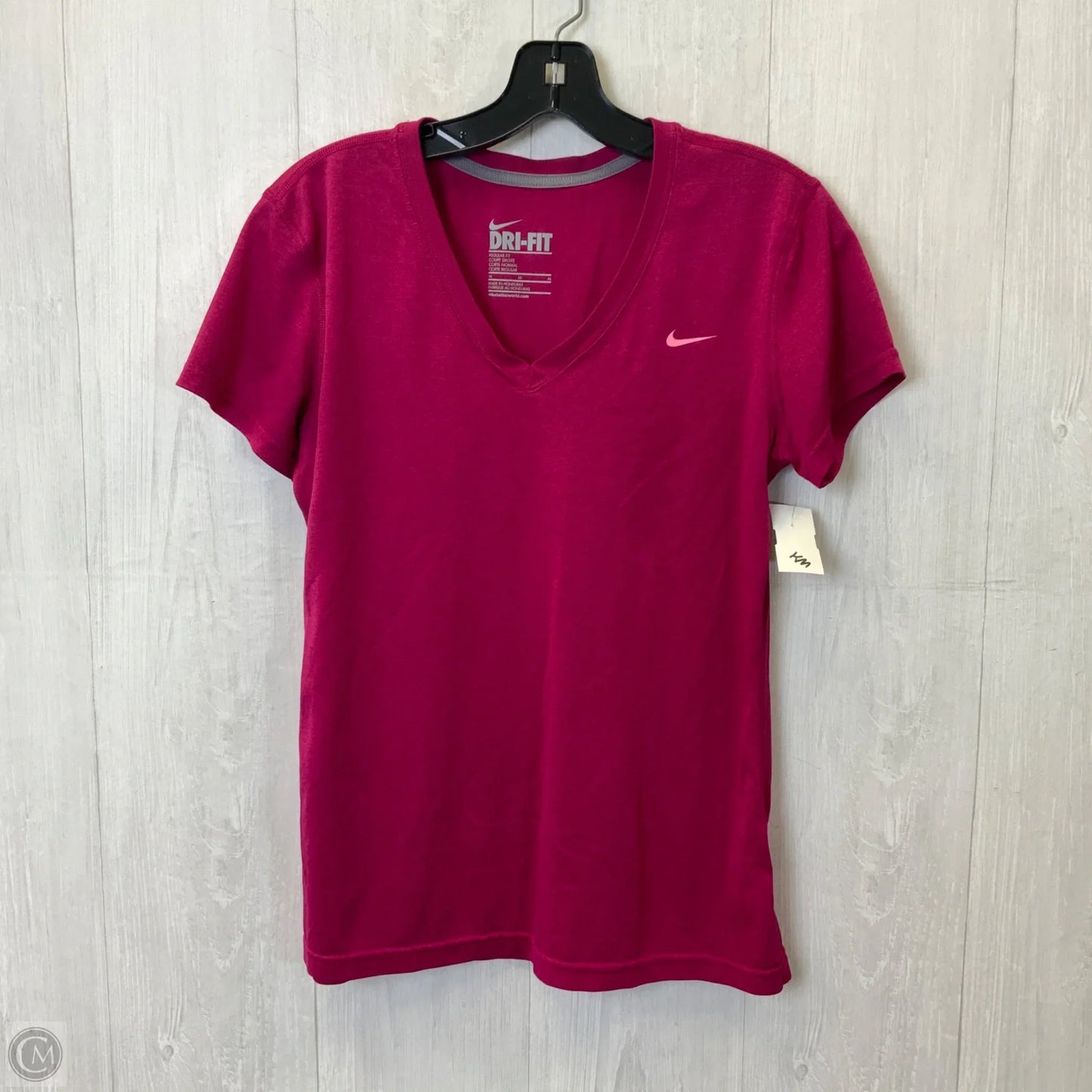 Athletic Top Short Sleeve By Nike Apparel In Pink, Size: M