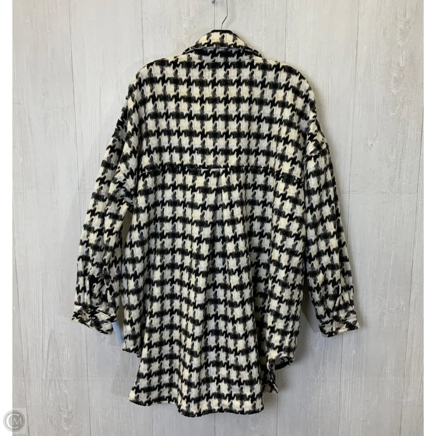 Jacket Shirt By So In Black & White, Size: Xl
