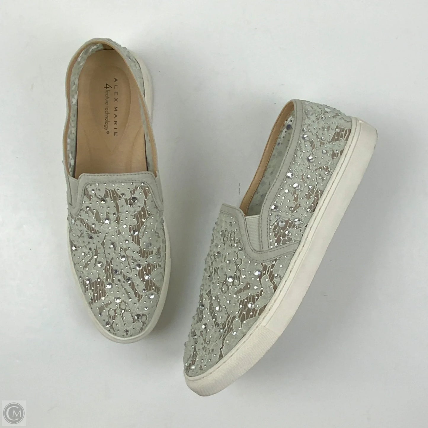 Shoes Sneakers By Alex Marie In Green & White, Size: 9.5