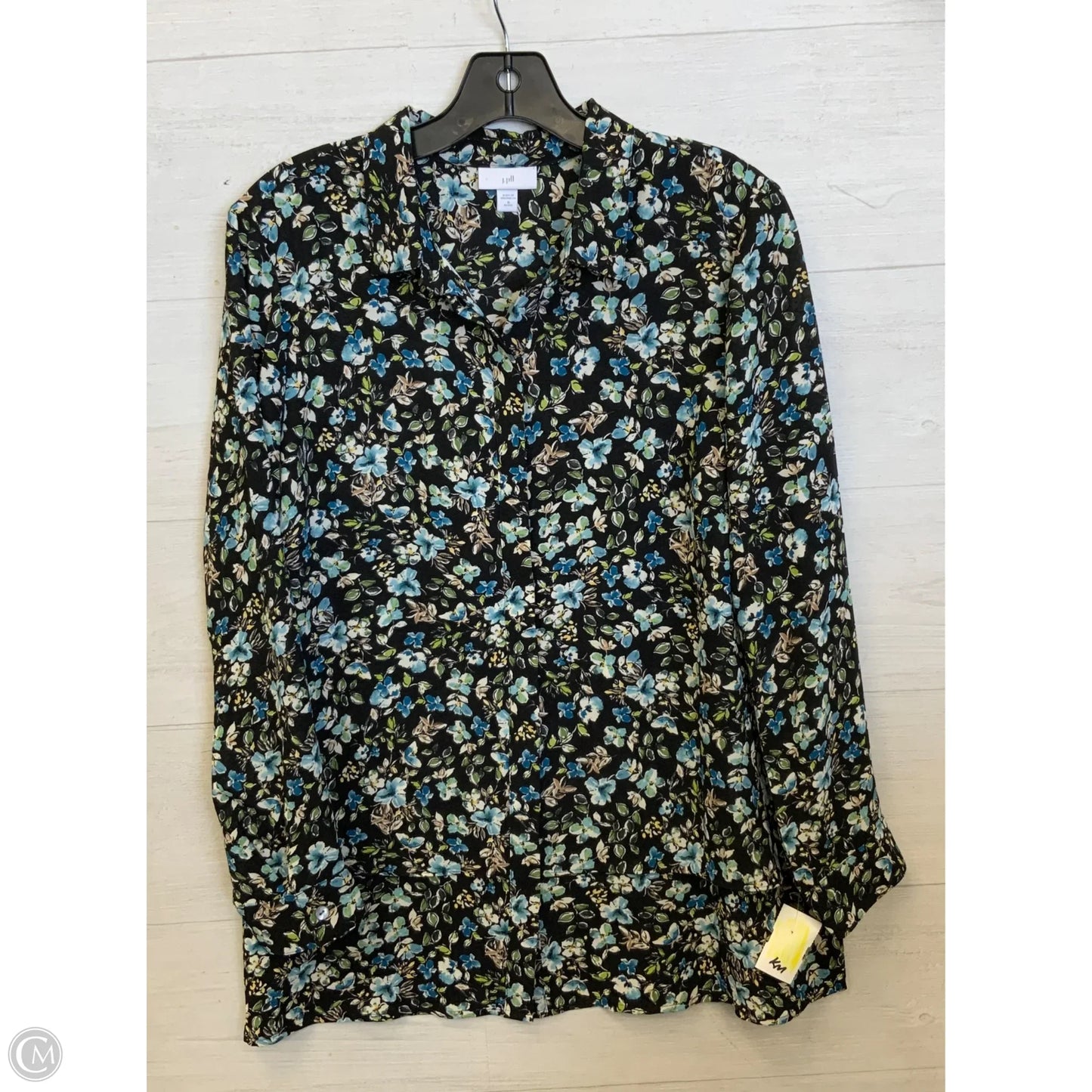 Blouse Long Sleeve By J. Jill In Floral Print, Size: Mp